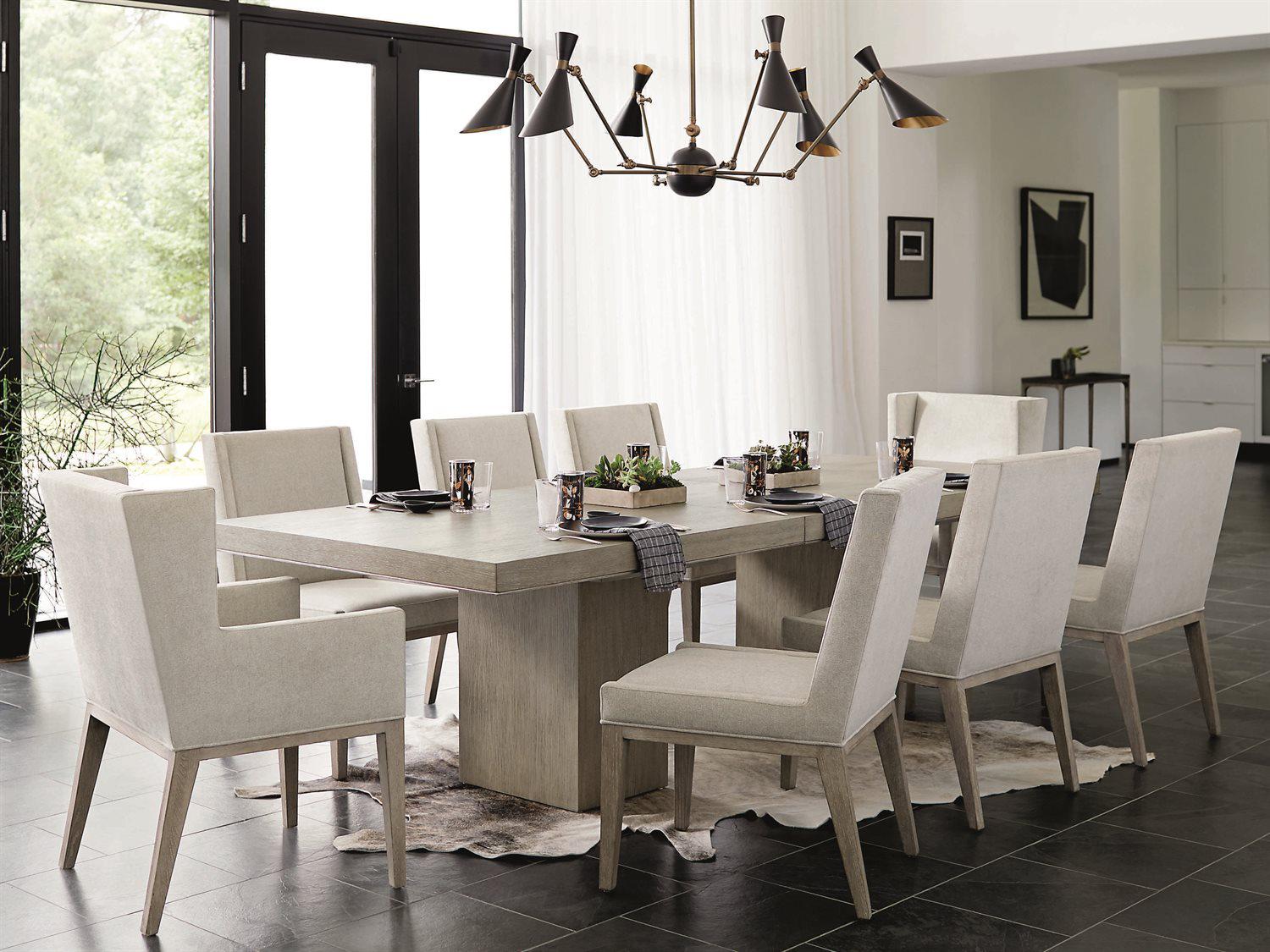 Bernhardt Linea Ash Wood Beige Upholstered Side Dining Chair