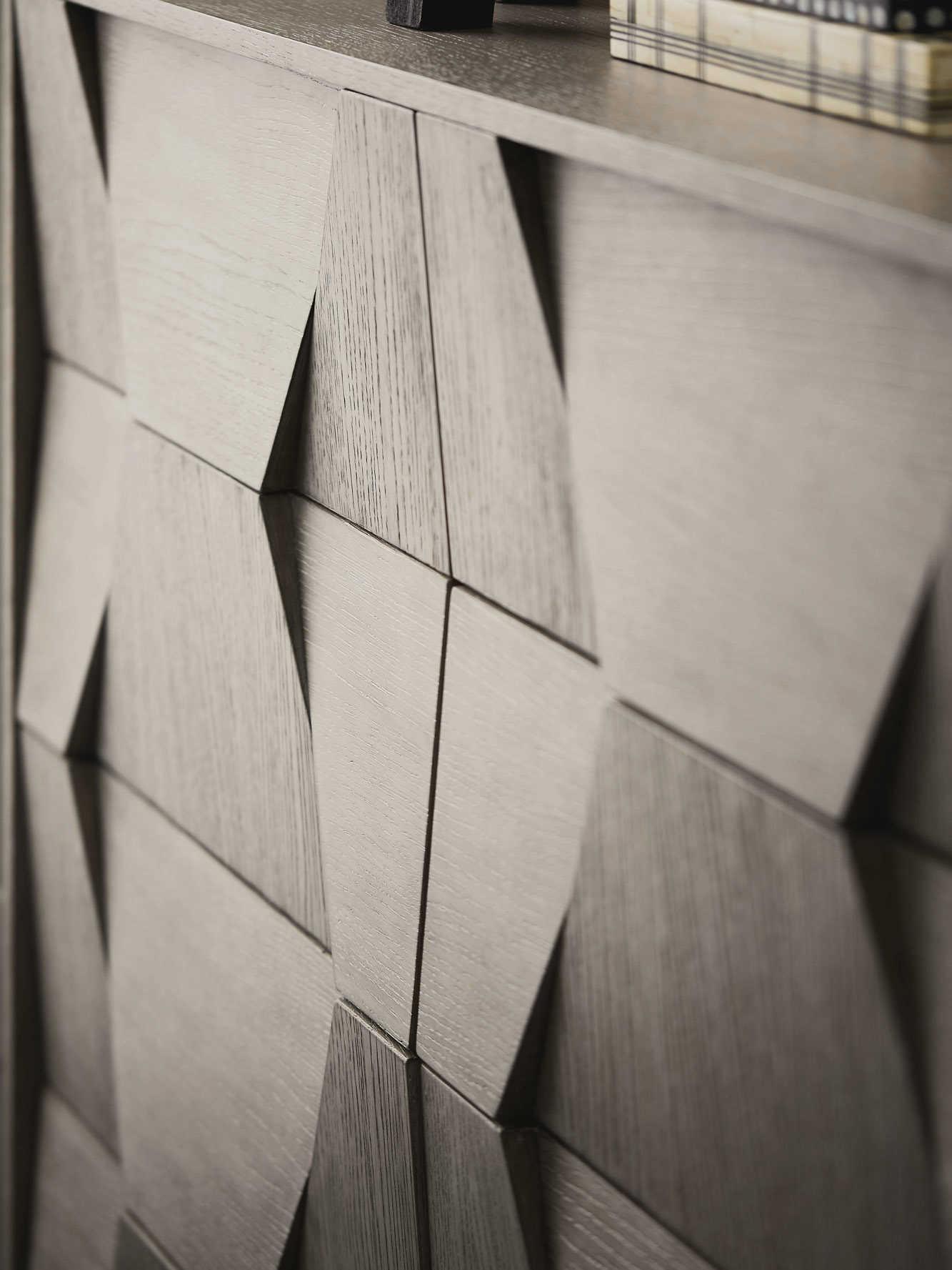 Bernhardt Linea 92" Oak Wood Cerused Charcoal Entertainment Console Table