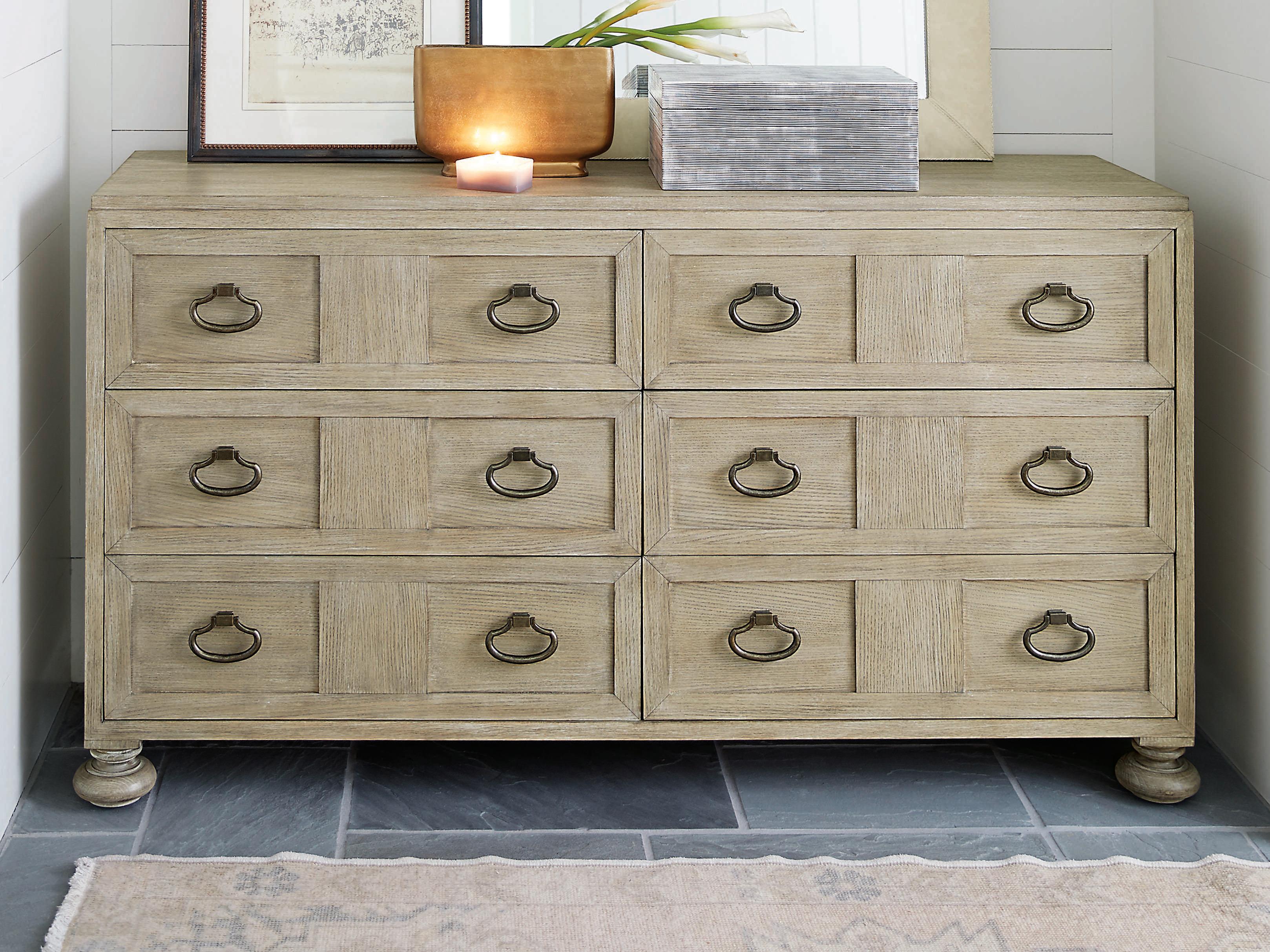 Bernhardt Santa Barbara 6-Drawers Brown Oak Wood Double Dresser