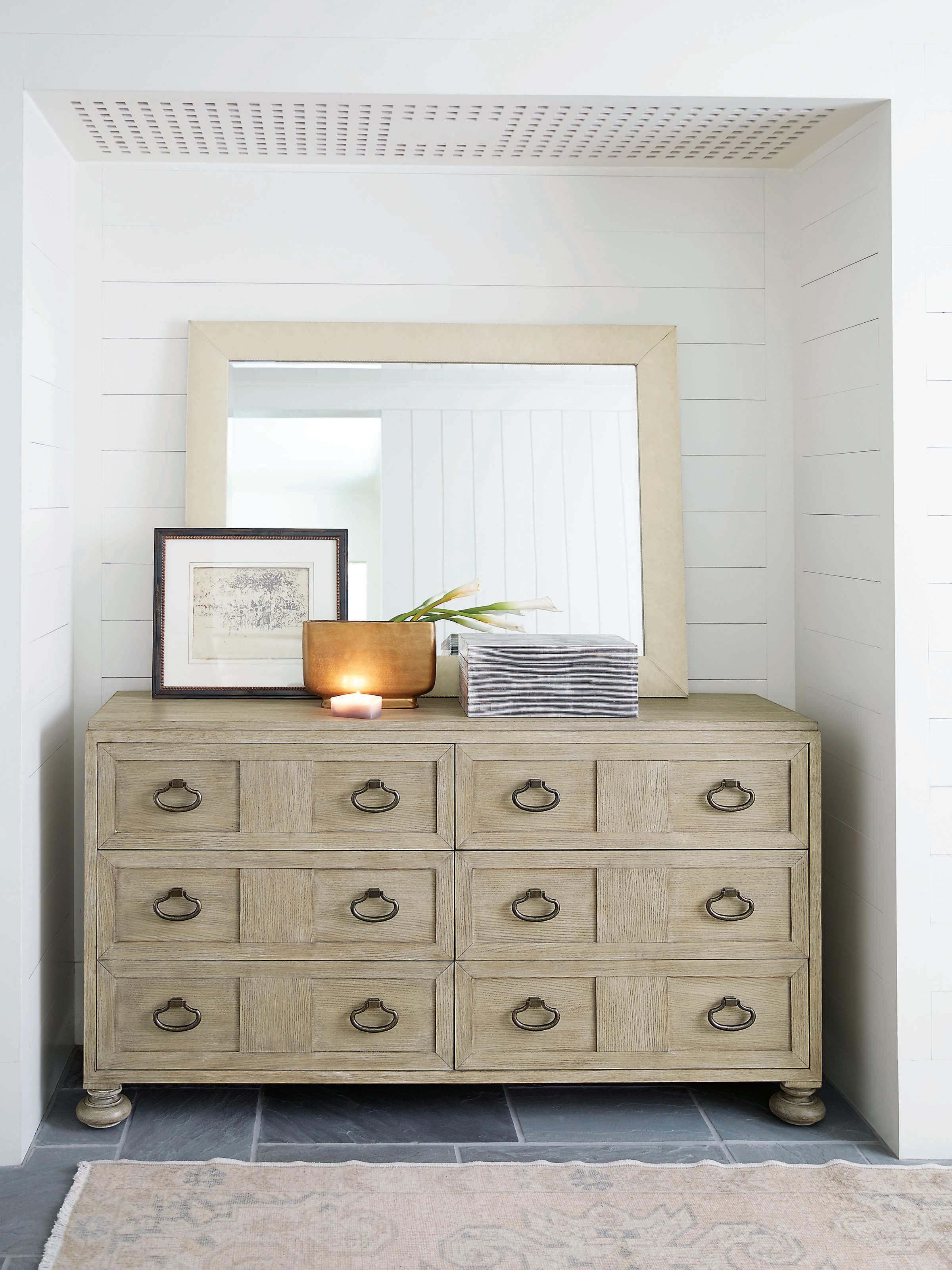 Bernhardt Santa Barbara 6-Drawers Brown Oak Wood Double Dresser