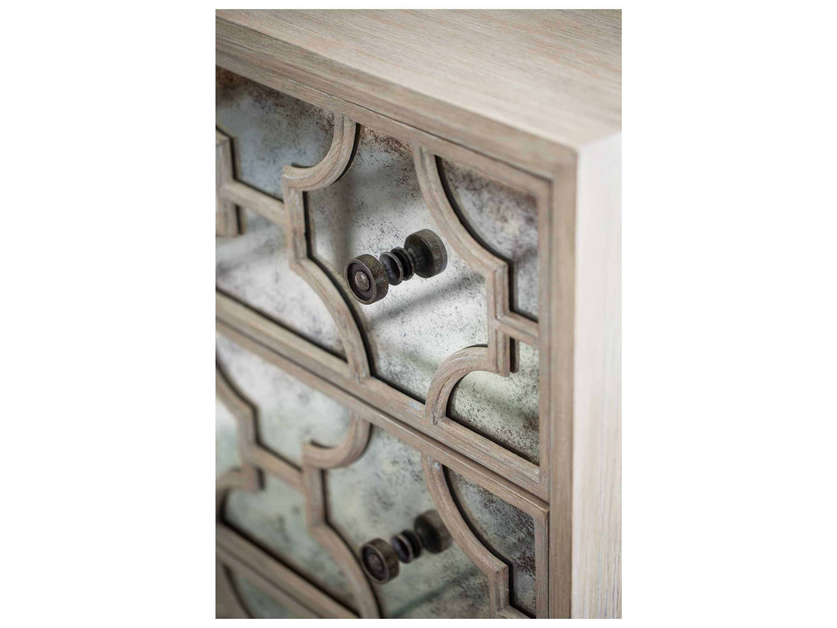 Bernhardt Santa Barbara 3-Drawers Sandstone Mirrored Brown Oak Wood Accent Chest