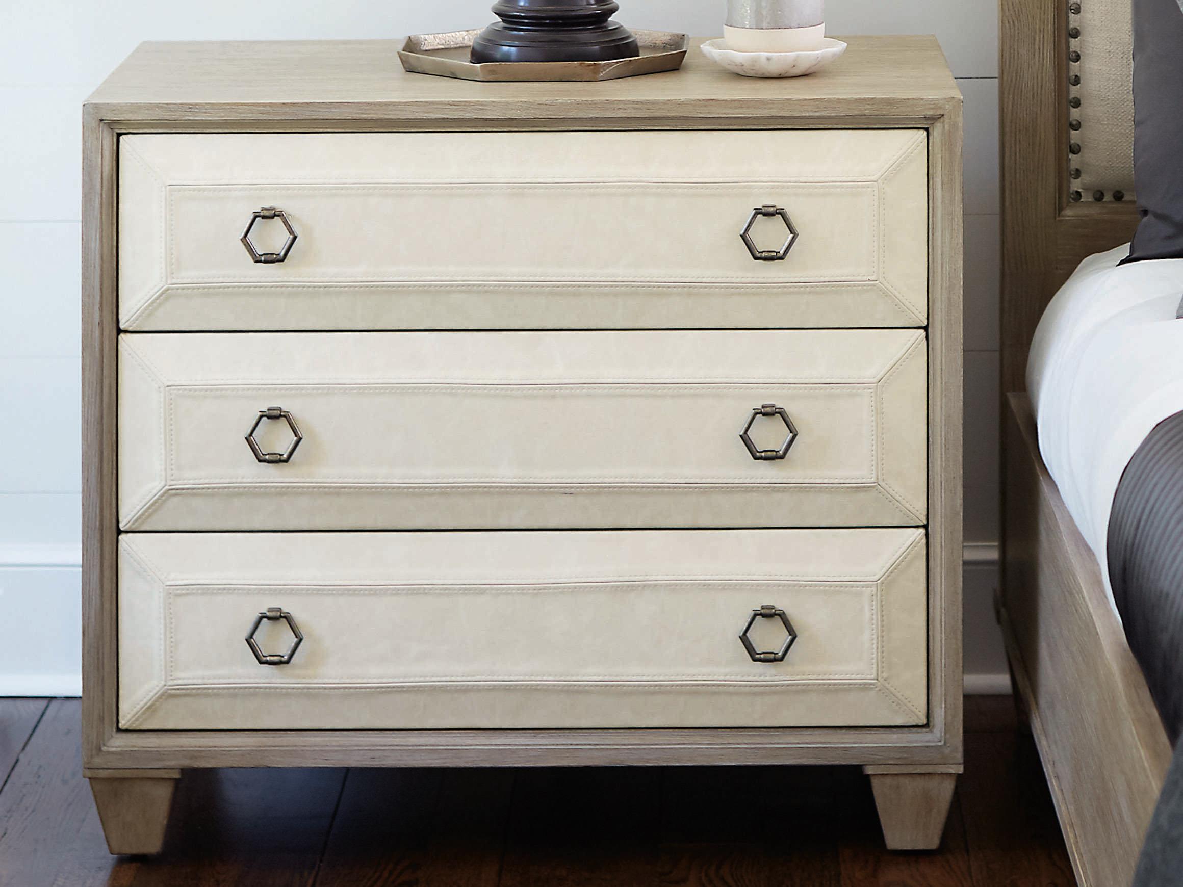 Bernhardt Santa Barbara 3-Drawers Beige Oak Wood Nightstand