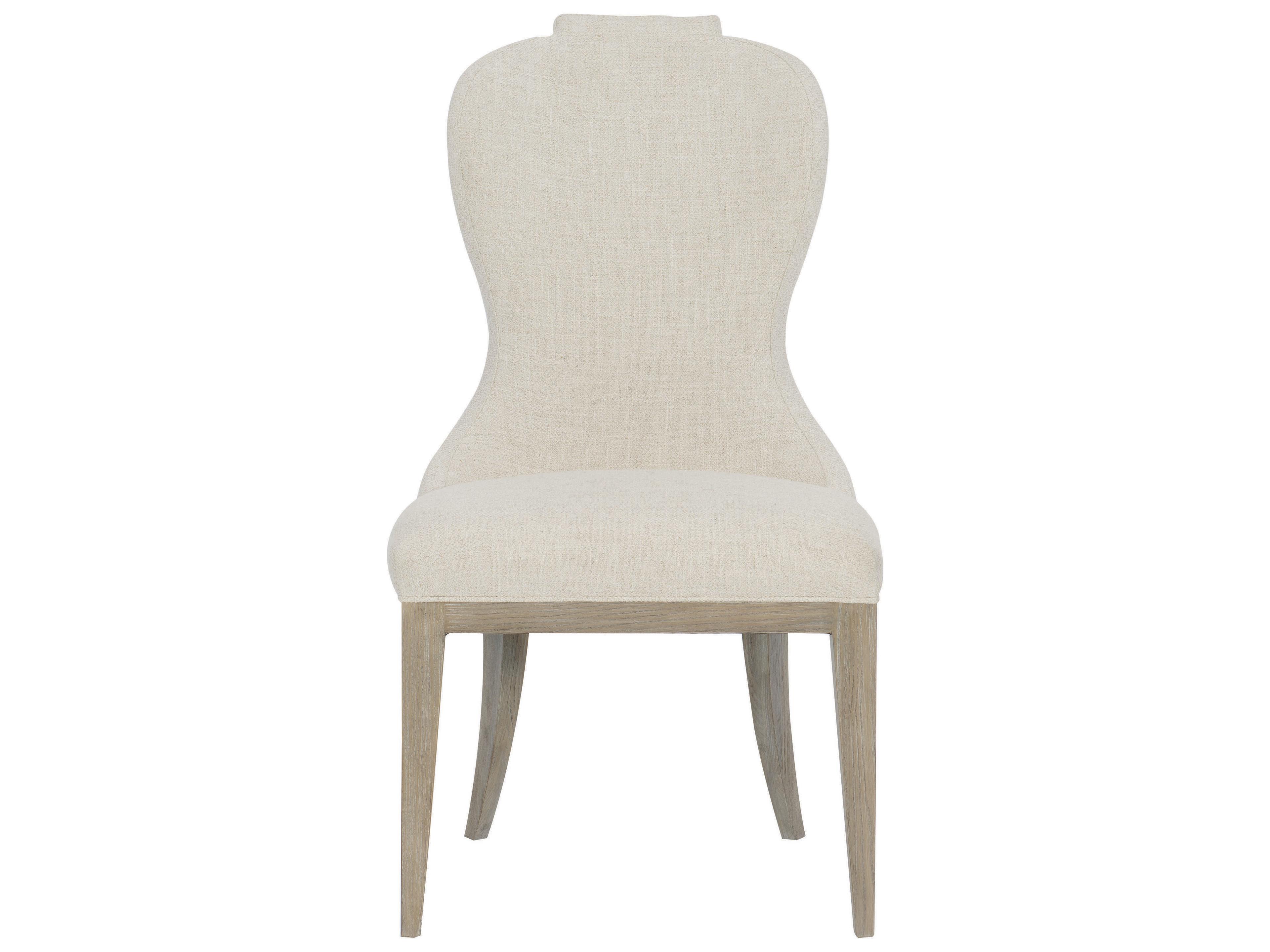 Bernhardt Santa Barbara Oak Wood Beige Upholstered Side Dining Chair