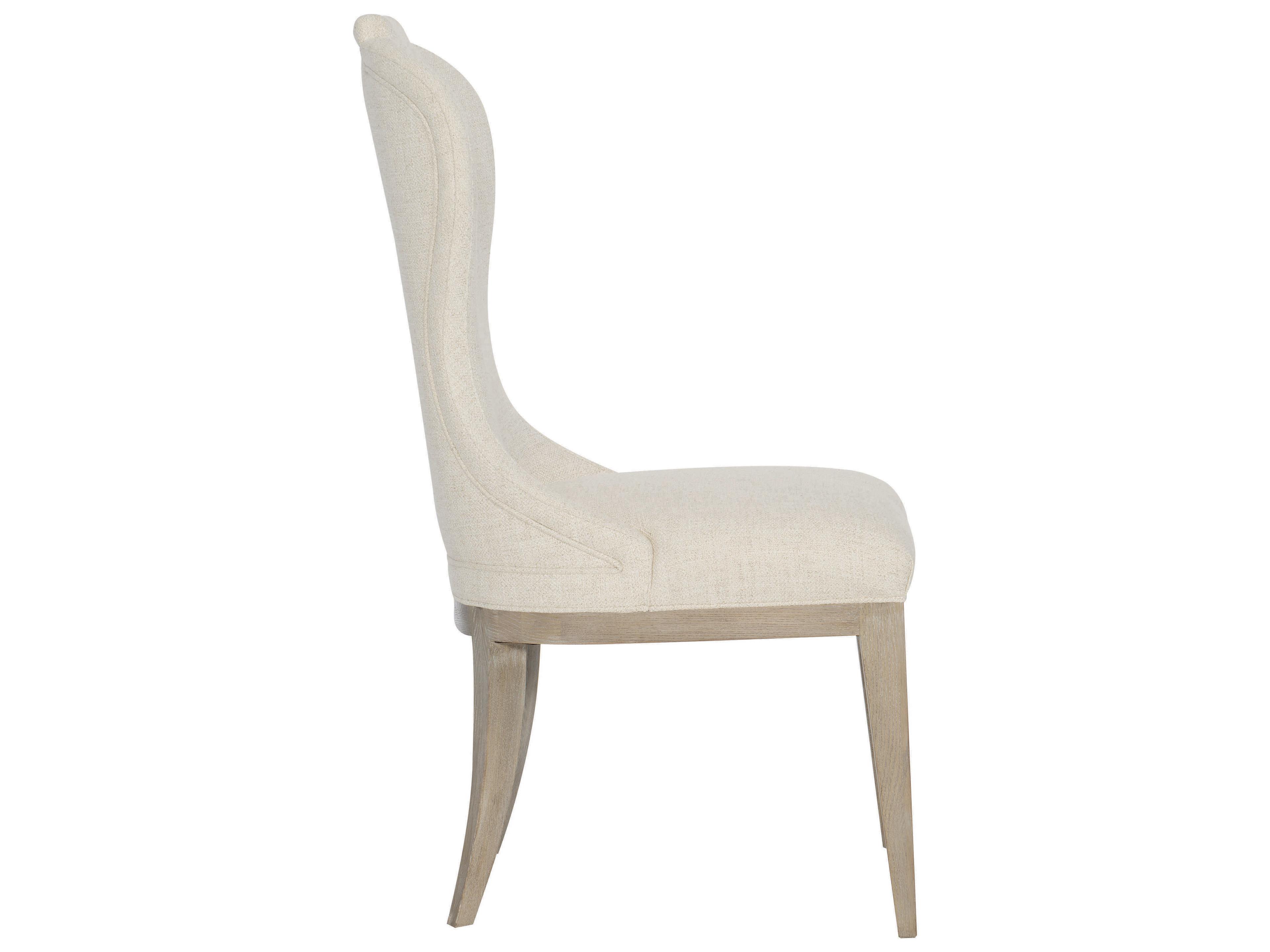 Bernhardt Santa Barbara Oak Wood Beige Upholstered Side Dining Chair