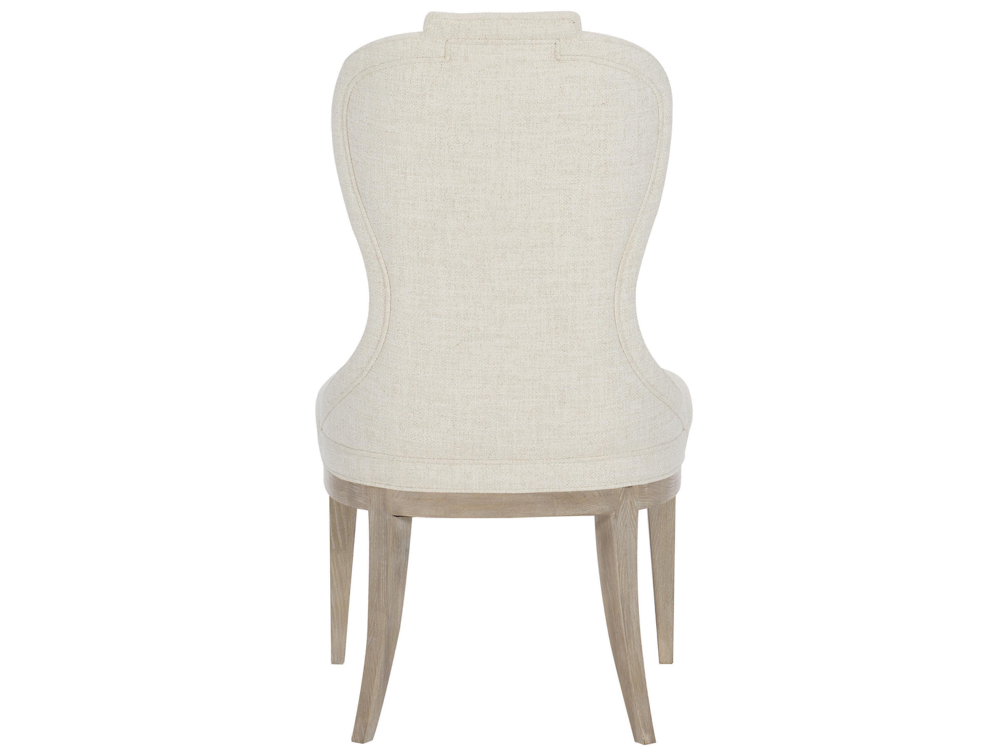 Bernhardt Santa Barbara Oak Wood Beige Upholstered Side Dining Chair