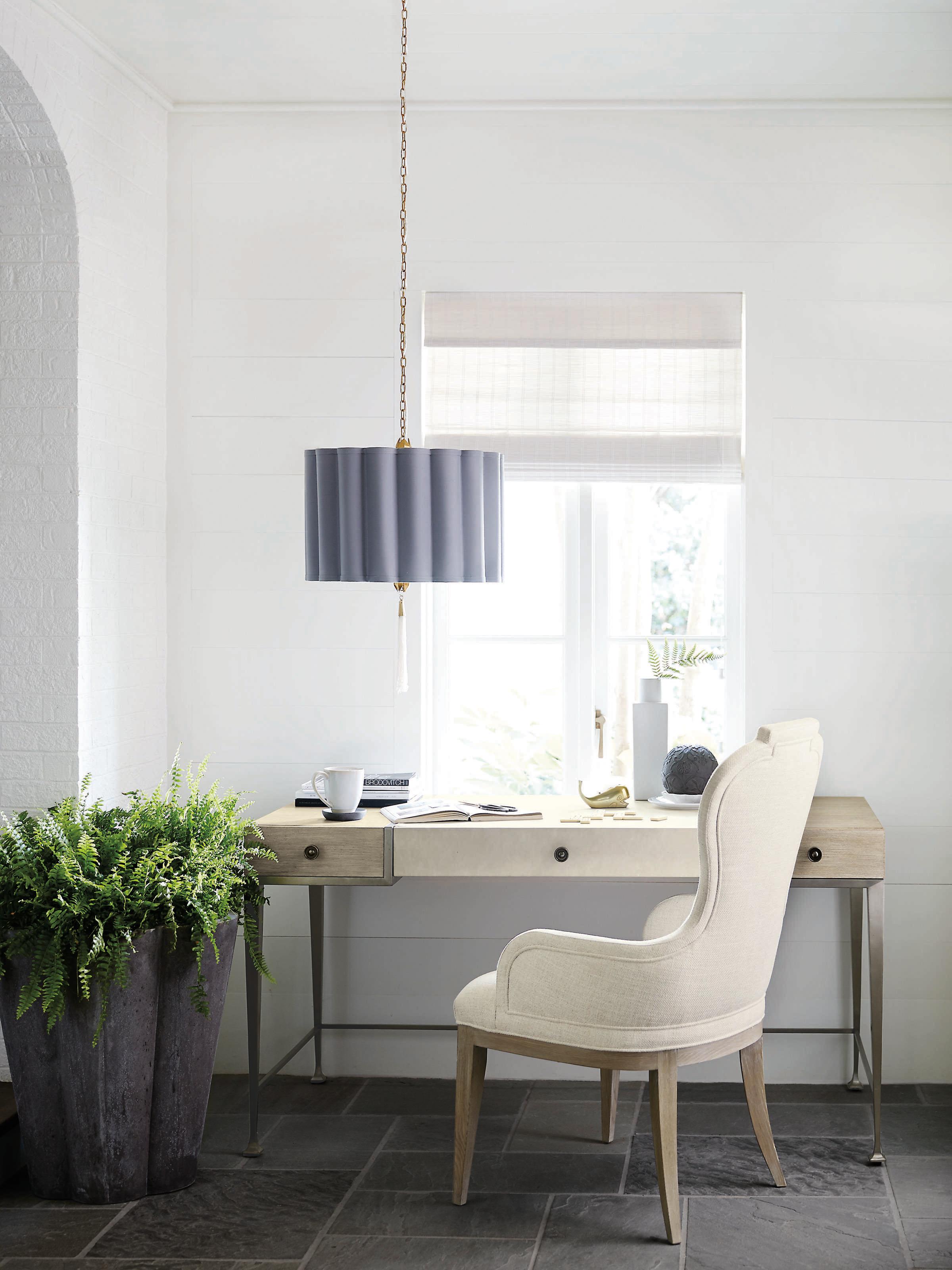 Bernhardt Santa Barbara Oak Wood Beige Upholstered Arm Dining Chair