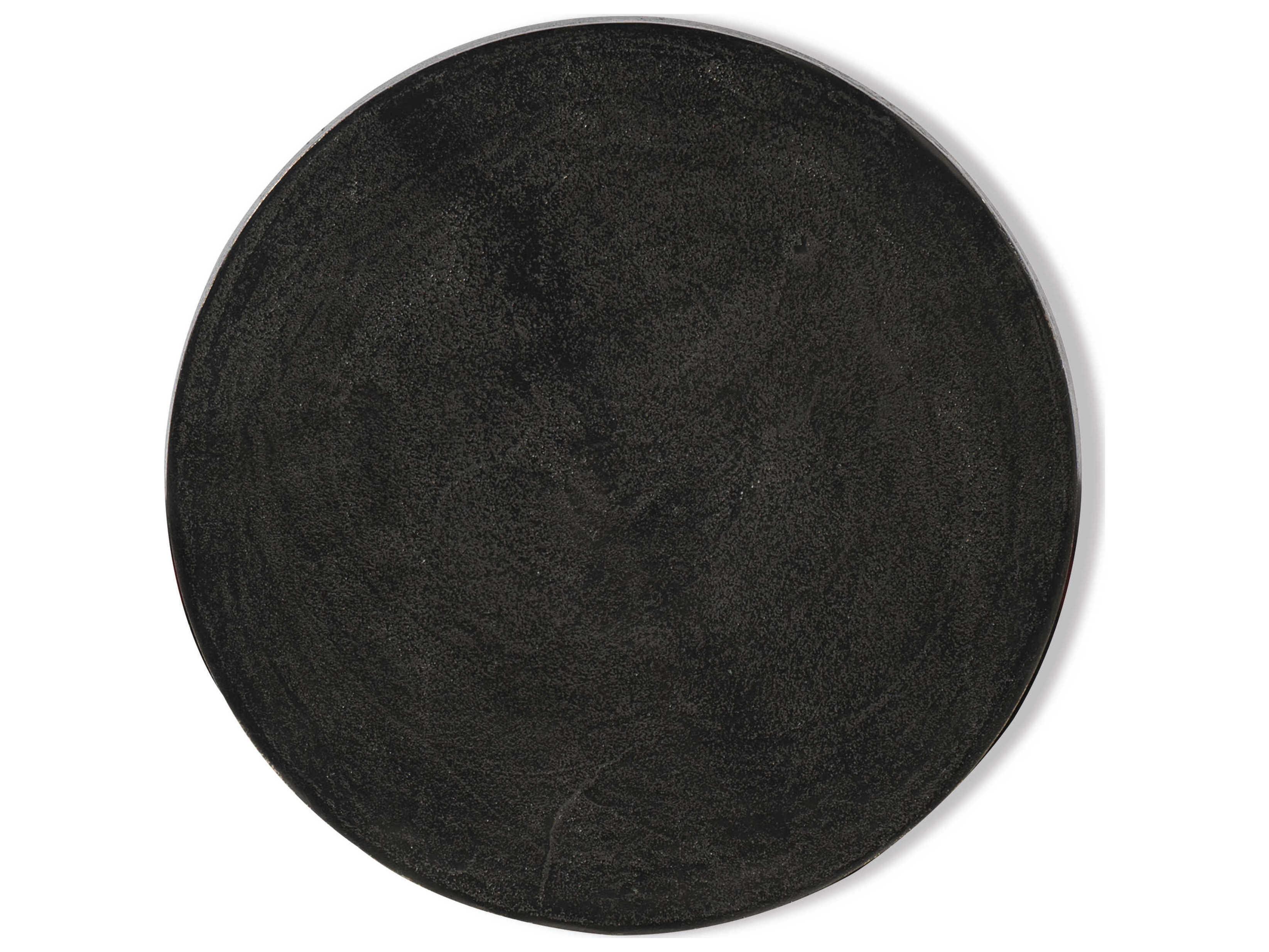 Bernhardt Interiors Vevo Round Metal Black Nickel Chairside Table