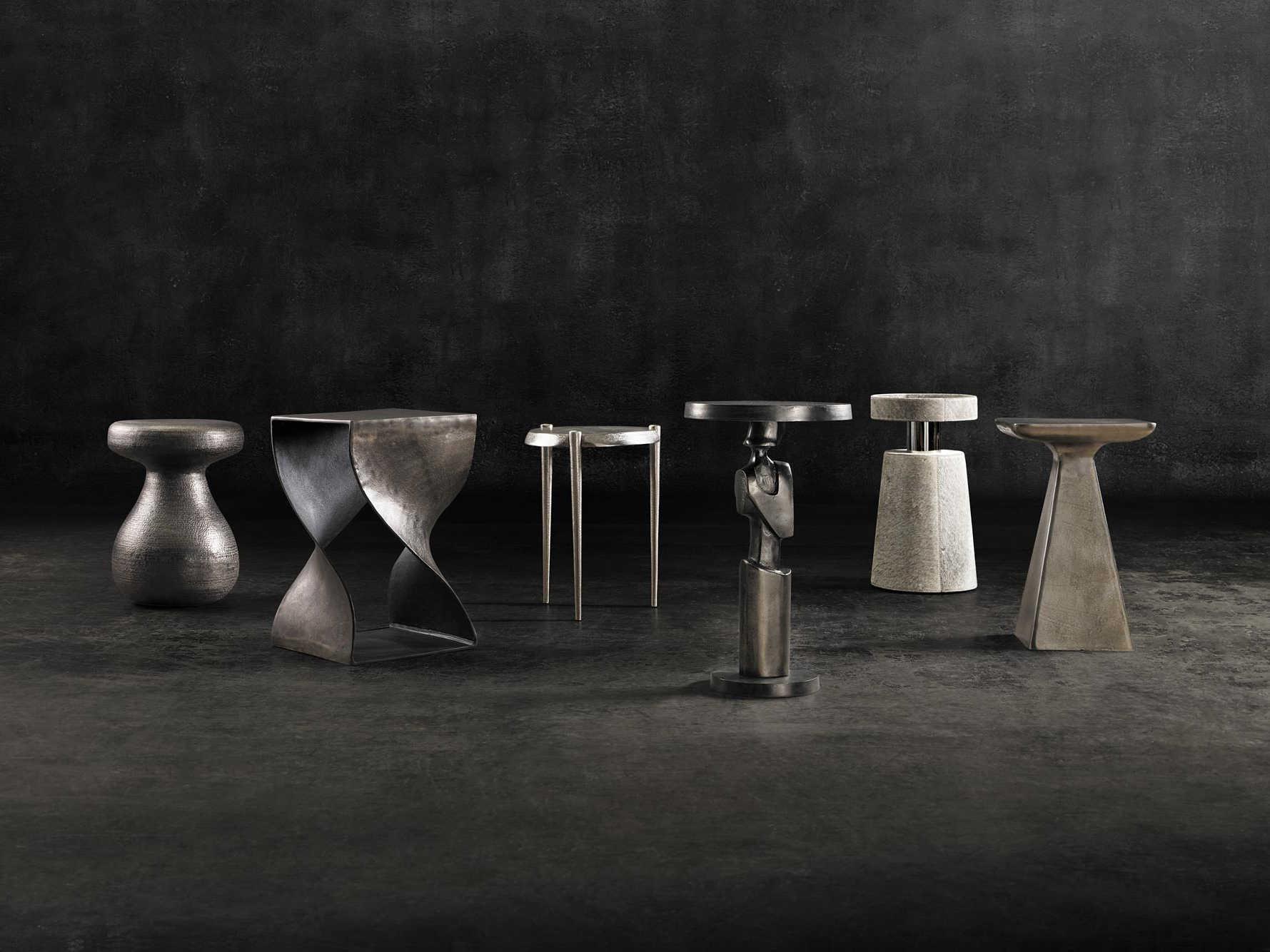 Bernhardt Interiors Vika Square Metal Graphite Accent Table