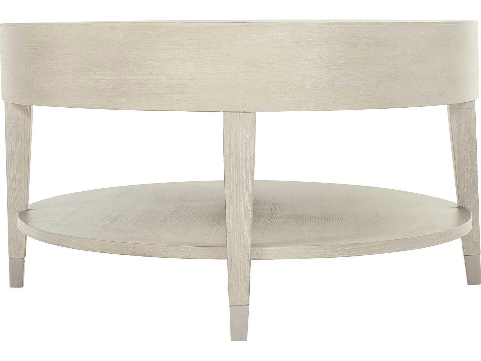 Bernhardt East Hampton Oval Wood Cerused Linen Cocktail Table