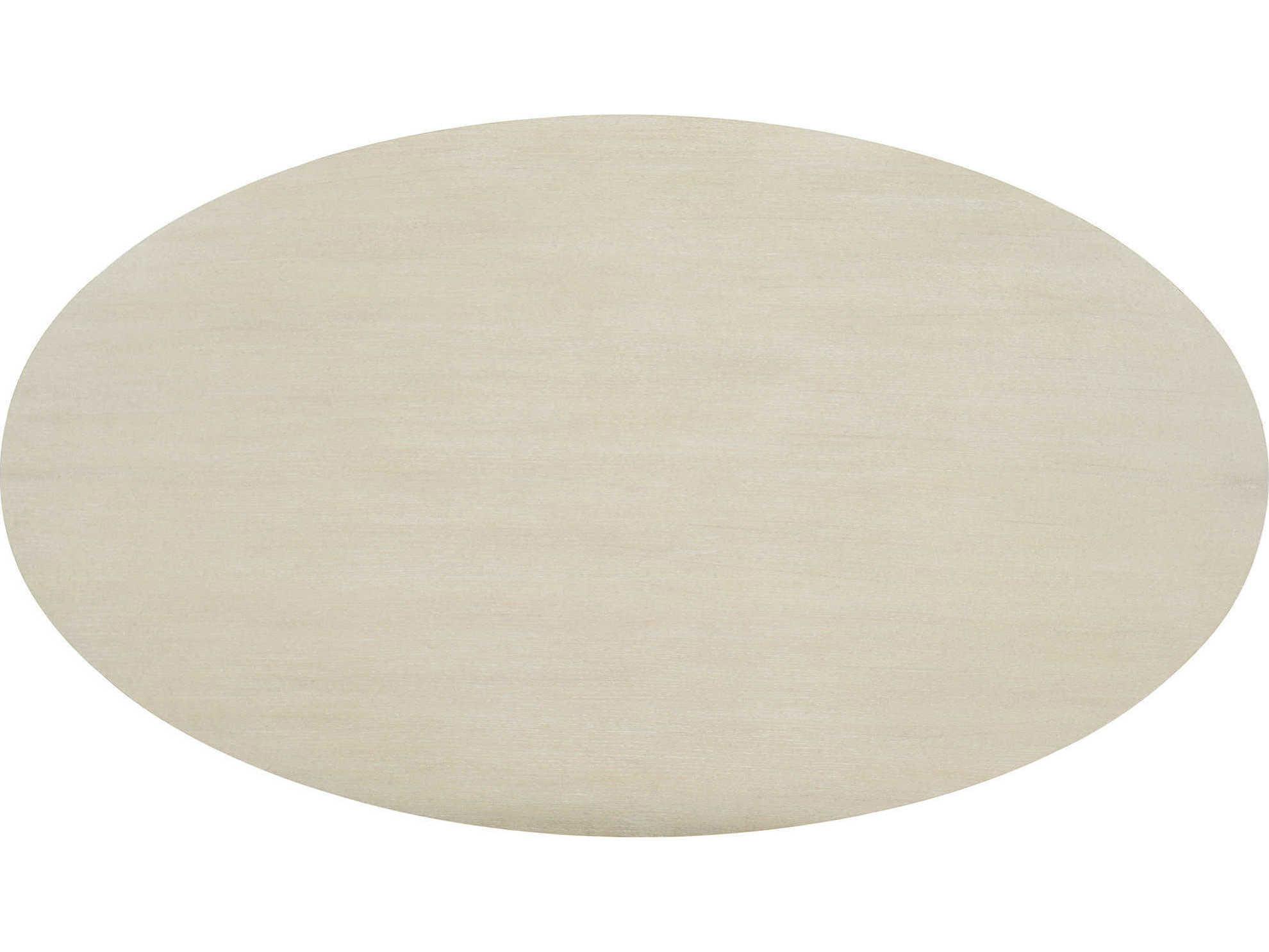 Bernhardt East Hampton Oval Wood Cerused Linen Cocktail Table