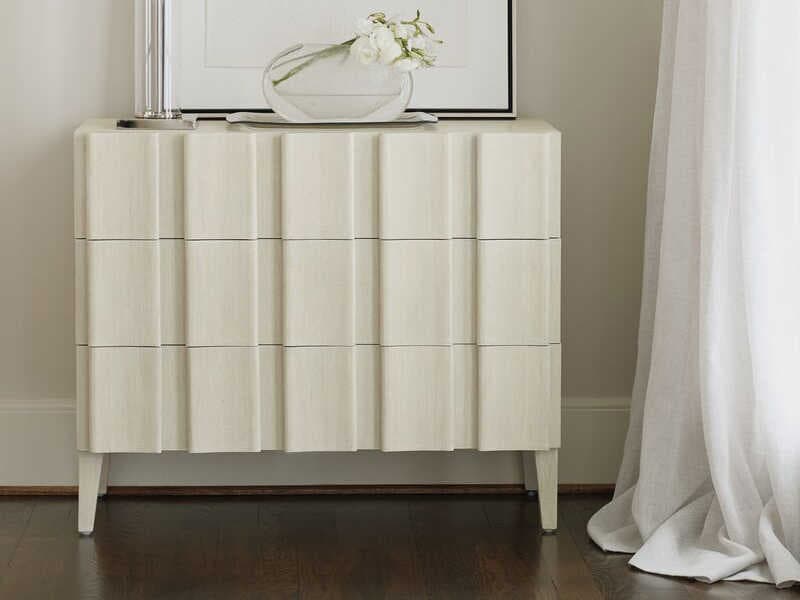 Bernhardt East Hampton 3-Drawers Cerused Linen Beige Ash Wood Accent Chest