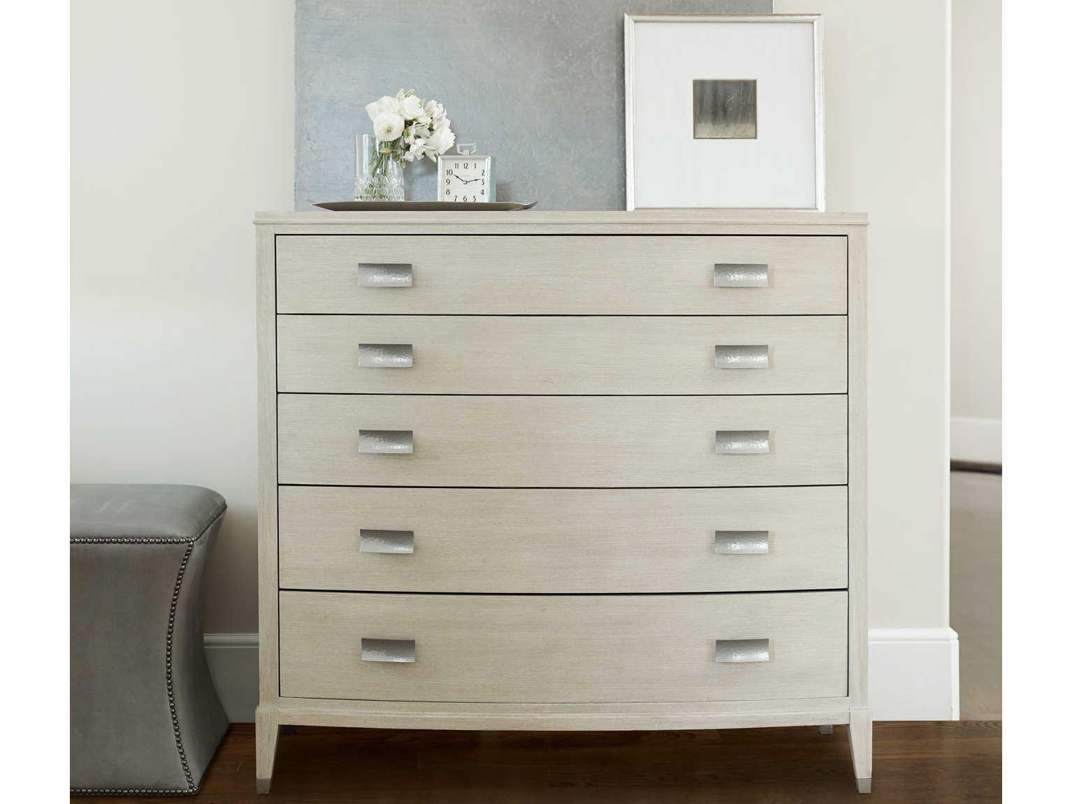 Bernhardt East Hampton 5-Drawers Cerused Linen Beige Ash Wood Accent Chest