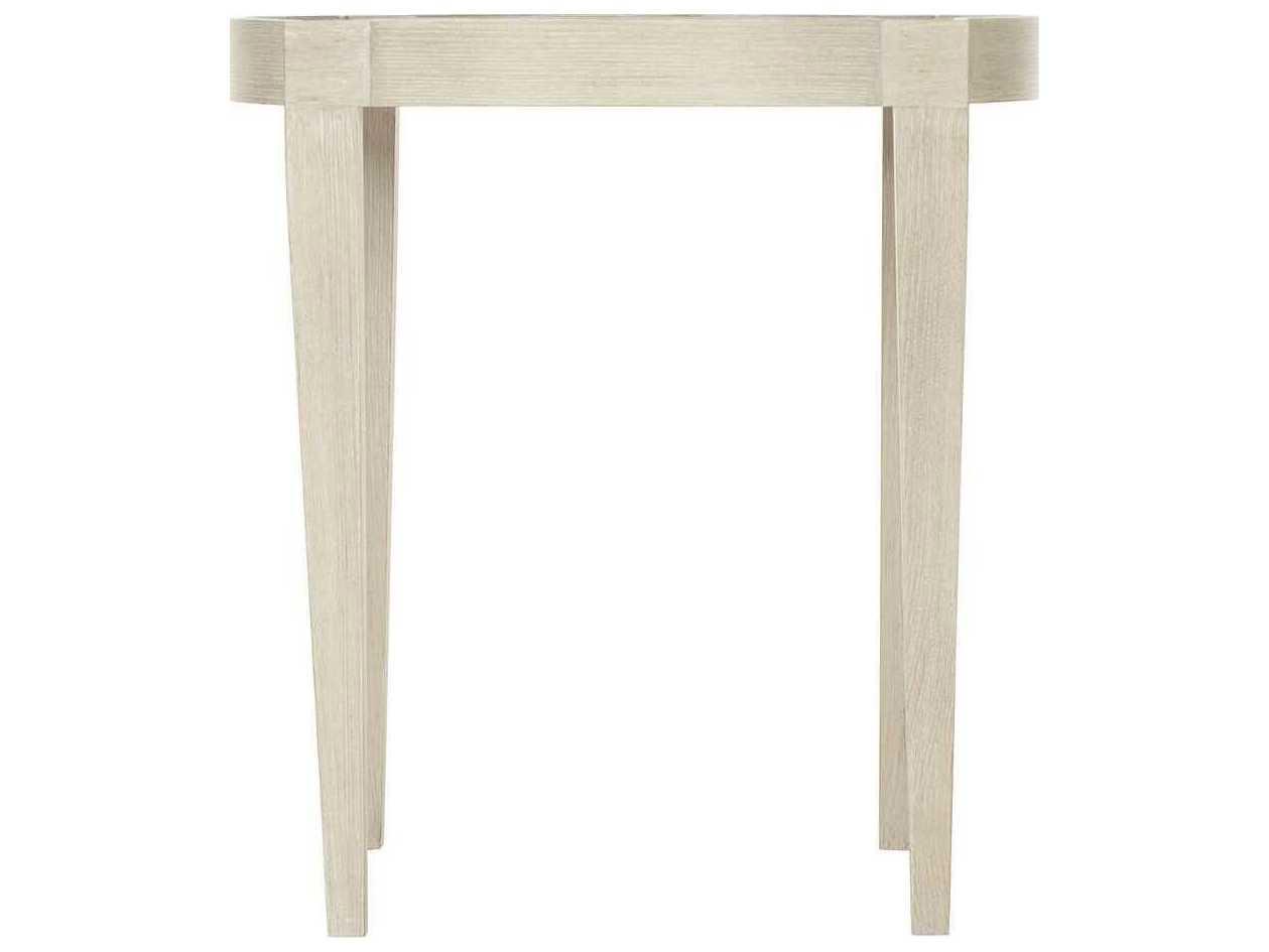 Bernhardt East Hampton Round Wood Cerused Linen End Table