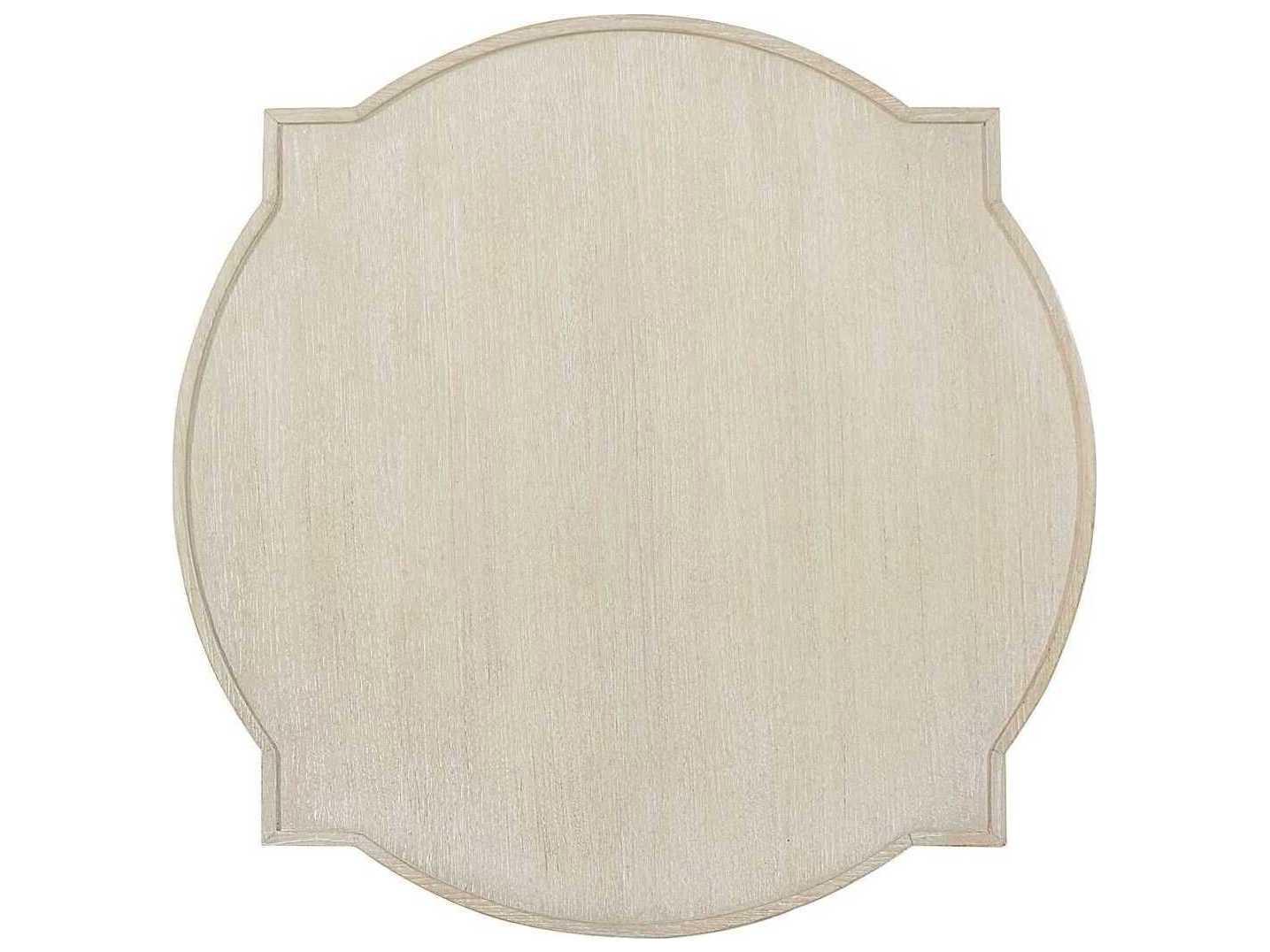 Bernhardt East Hampton Round Wood Cerused Linen End Table