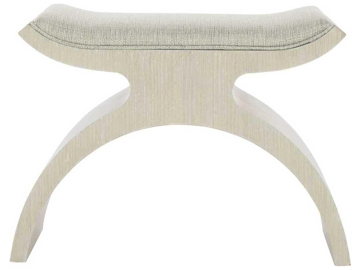 Bernhardt East Hampton Cerused Linen White Upholstered Accent Bench