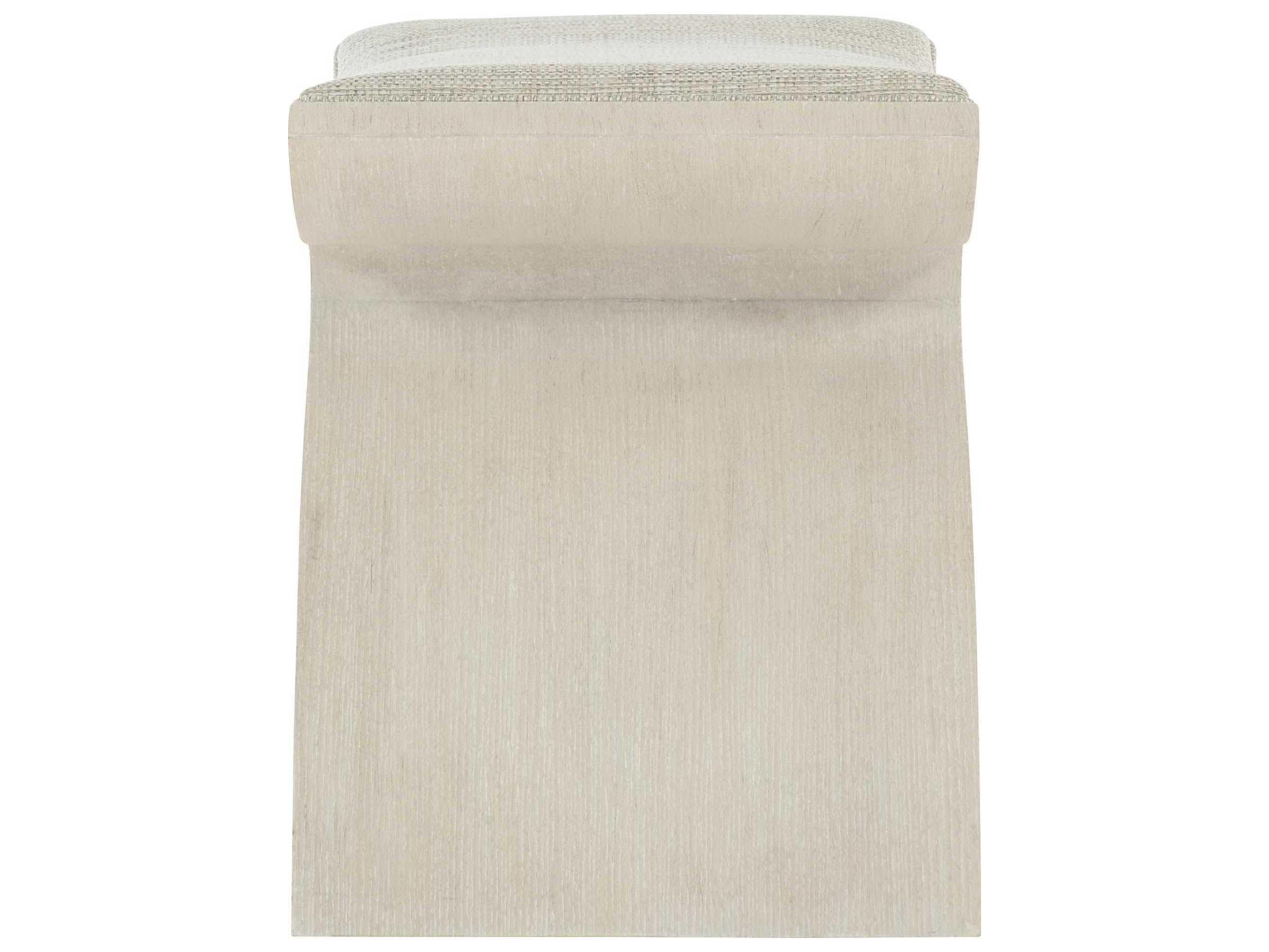 Bernhardt East Hampton Cerused Linen White Upholstered Accent Bench