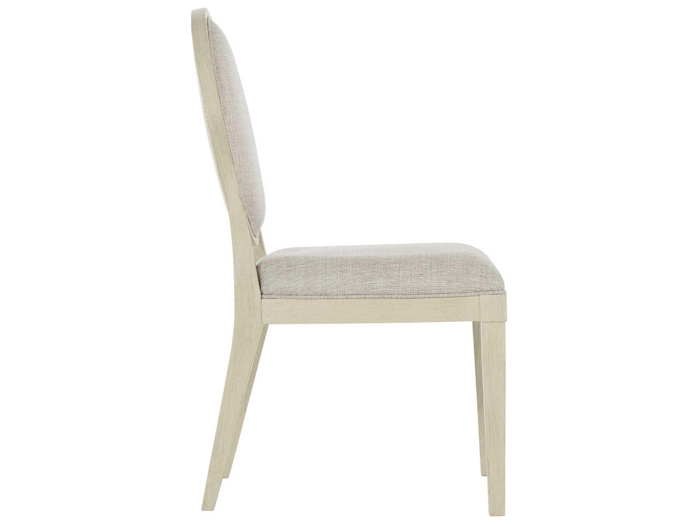 Bernhardt East Hampton Ash Wood Gray Upholstered Side Dining Chair