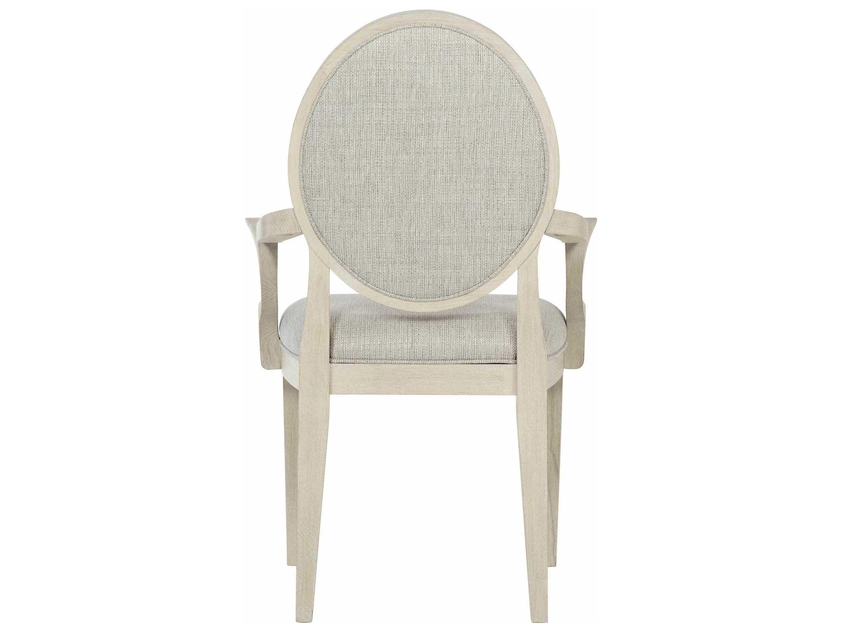 Bernhardt East Hampton Ash Wood Gray Upholstered Arm Dining Chair