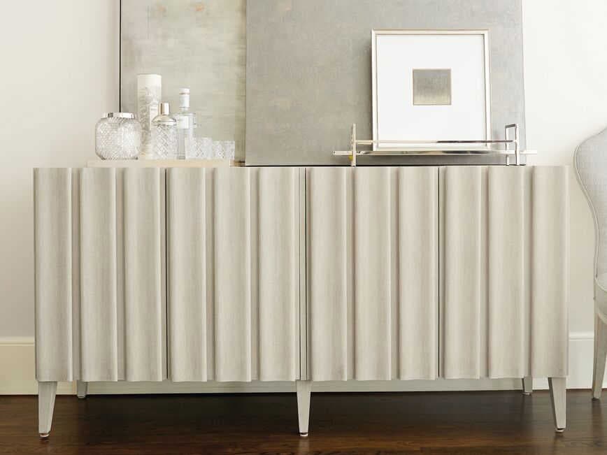 Bernhardt East Hampton 68" Ash Wood Cerused Linen Entertainment Console Table