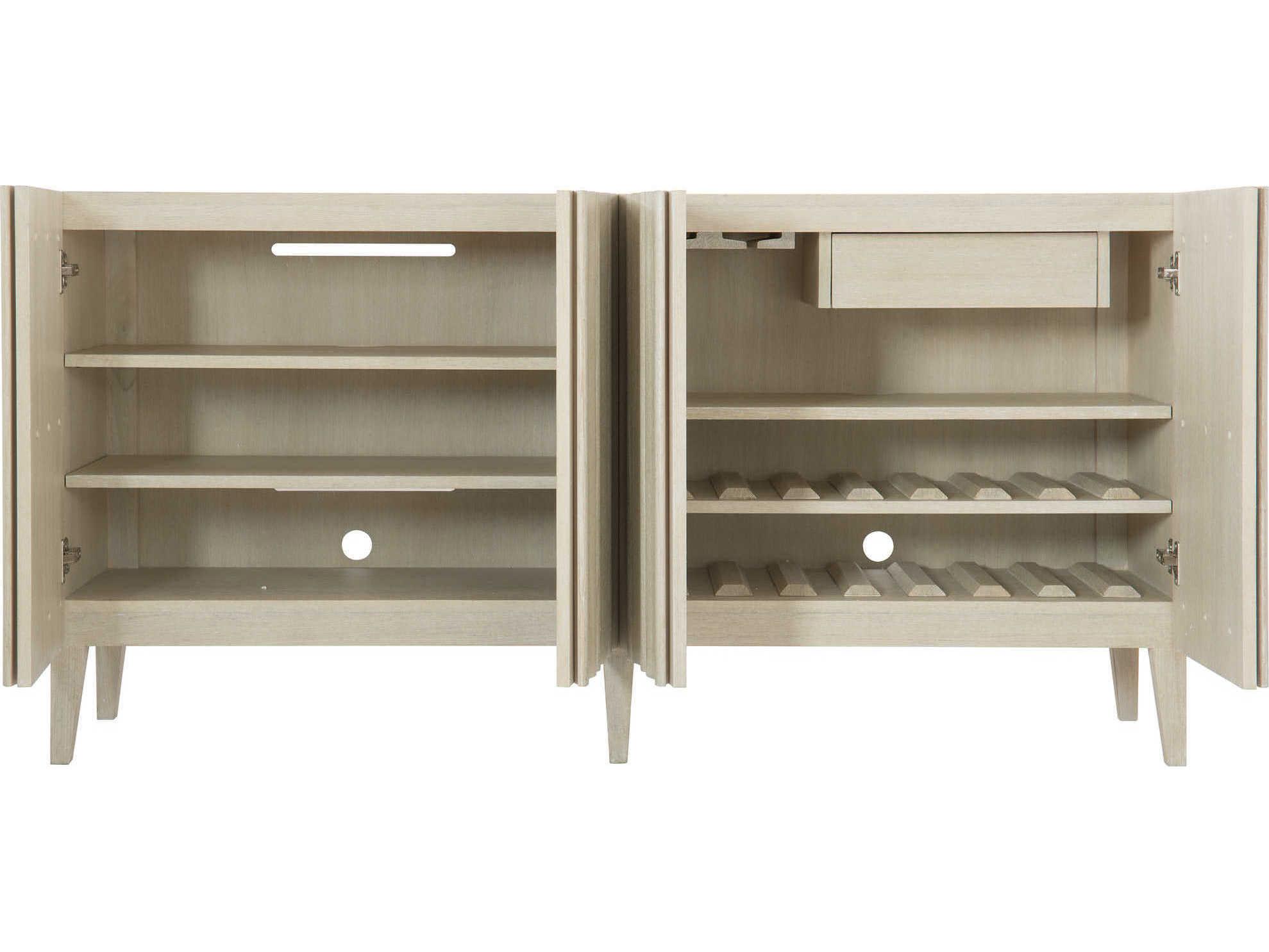 Bernhardt East Hampton 68" Ash Wood Cerused Linen Entertainment Console Table