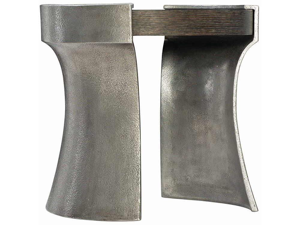 Bernhardt Gainsford Round Wood Weathered Charcoal Graphite End Table