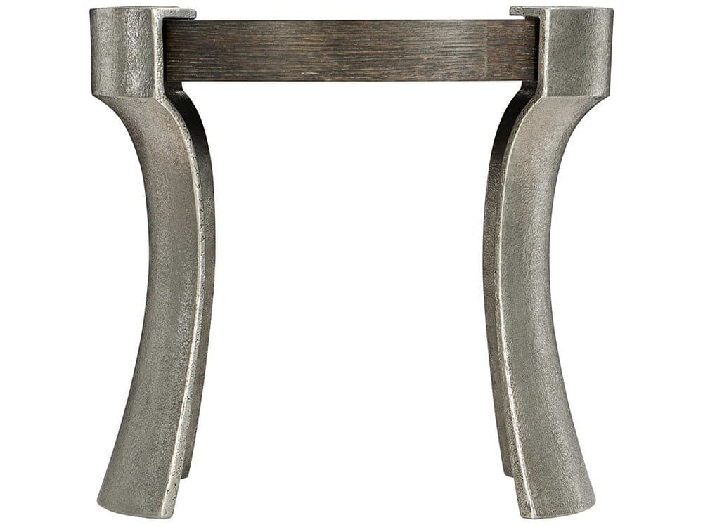 Bernhardt Gainsford Round Wood Weathered Charcoal Graphite End Table