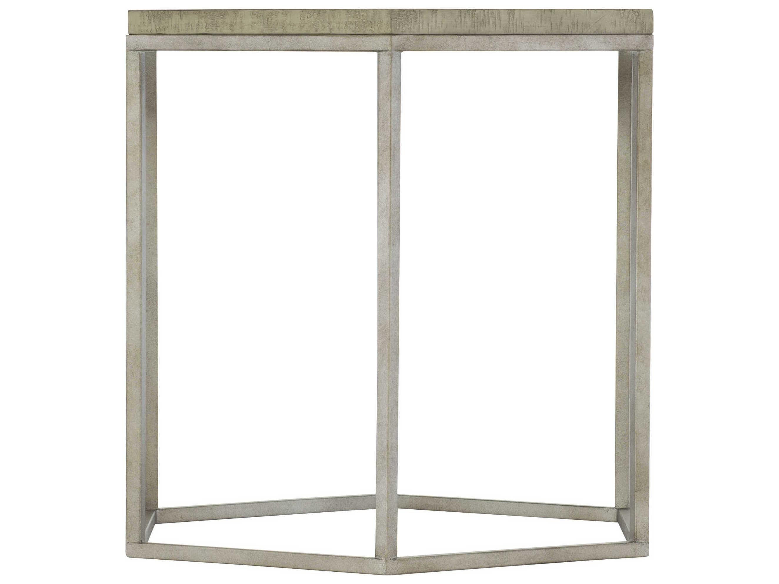 Bernhardt Highland Park Gresham Hexagon Wood Morel Glazed Silver End Table