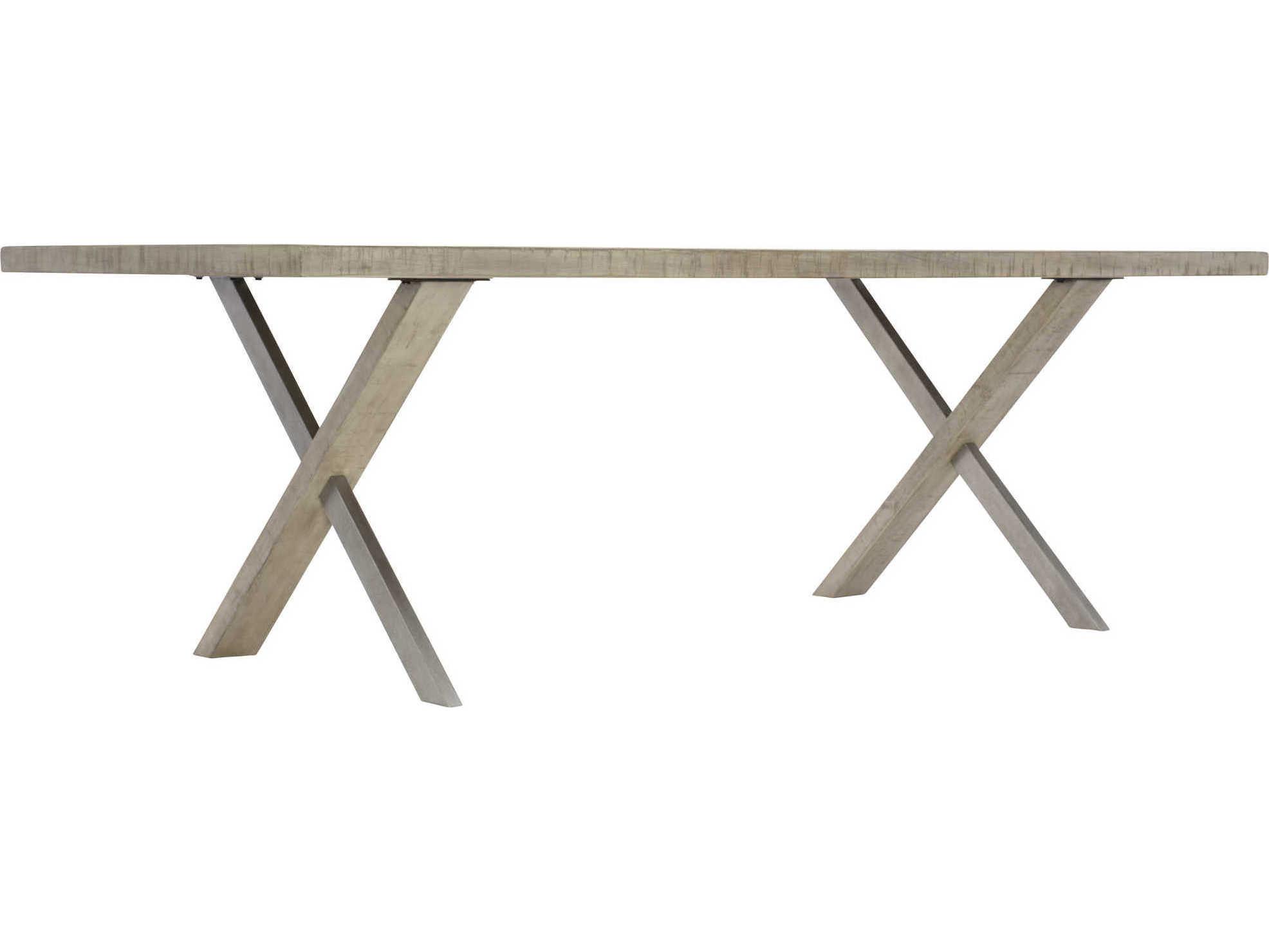 Bernhardt Highland Park Milo Rectangular Wood Morel Glazed Silver Dining Table