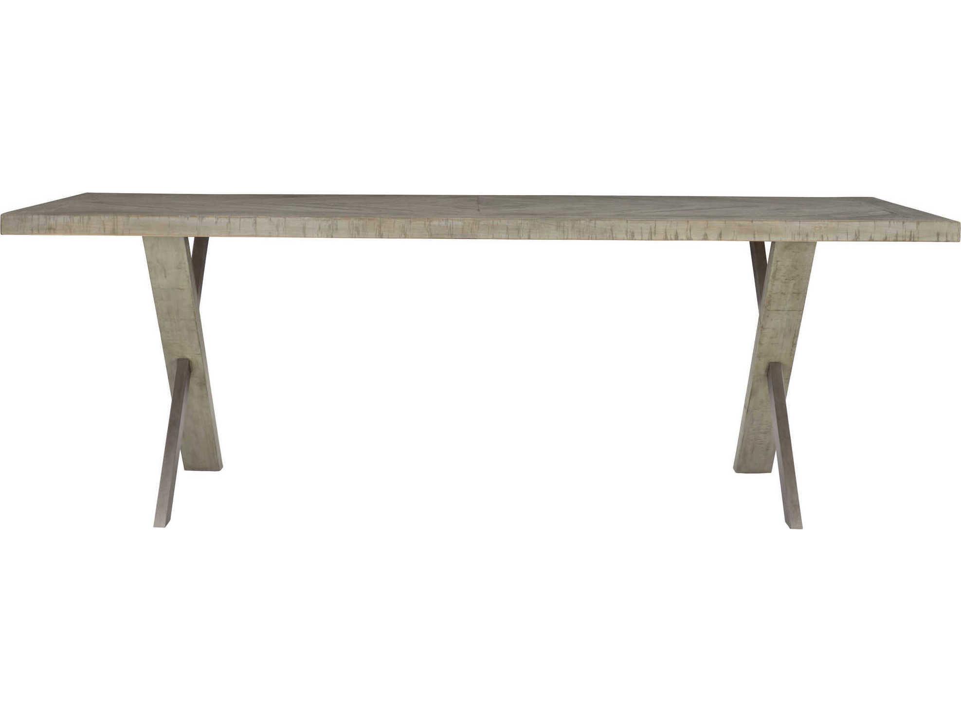 Bernhardt Highland Park Milo Rectangular Wood Morel Glazed Silver Dining Table