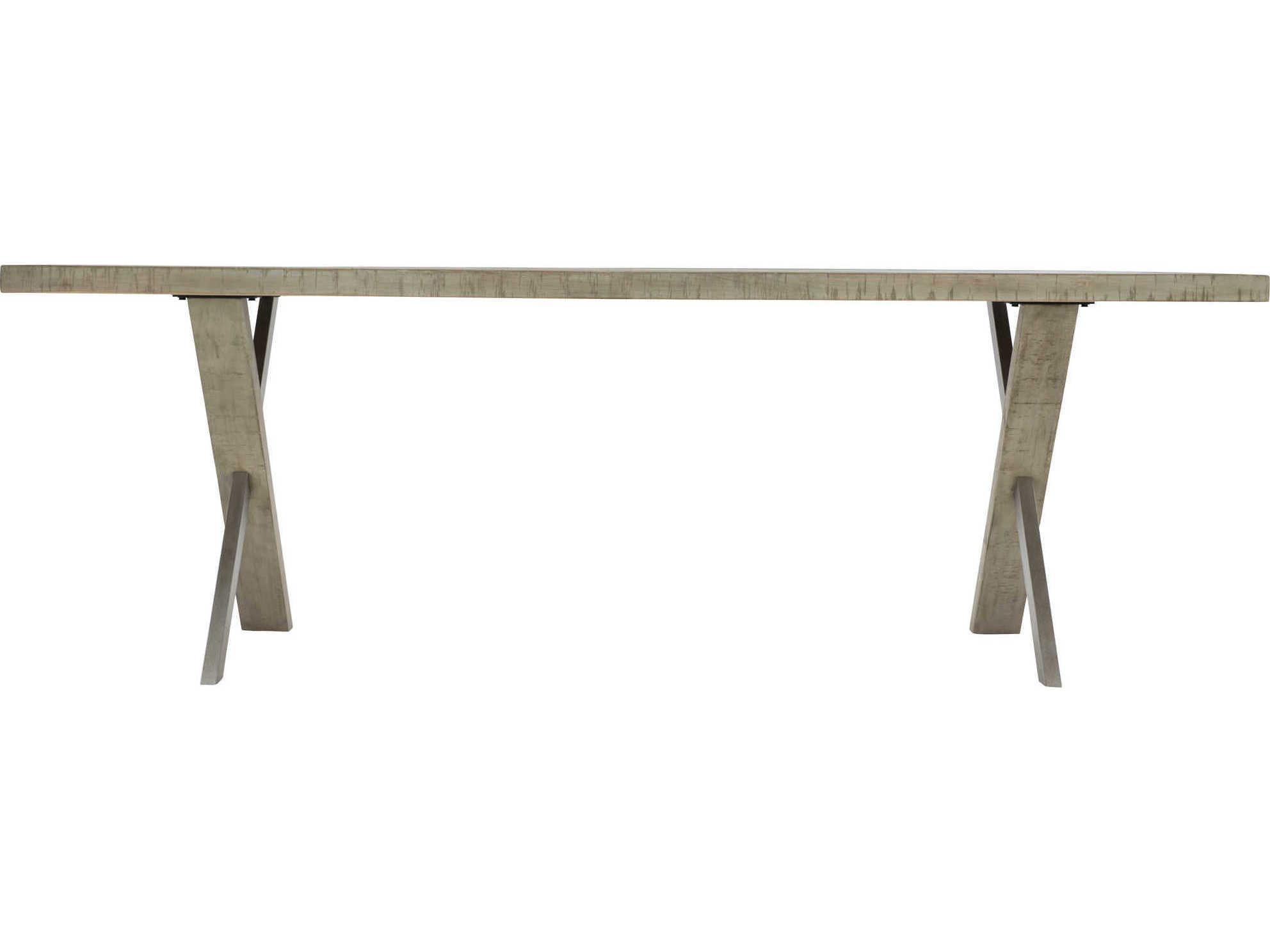 Bernhardt Highland Park Milo Rectangular Wood Morel Glazed Silver Dining Table