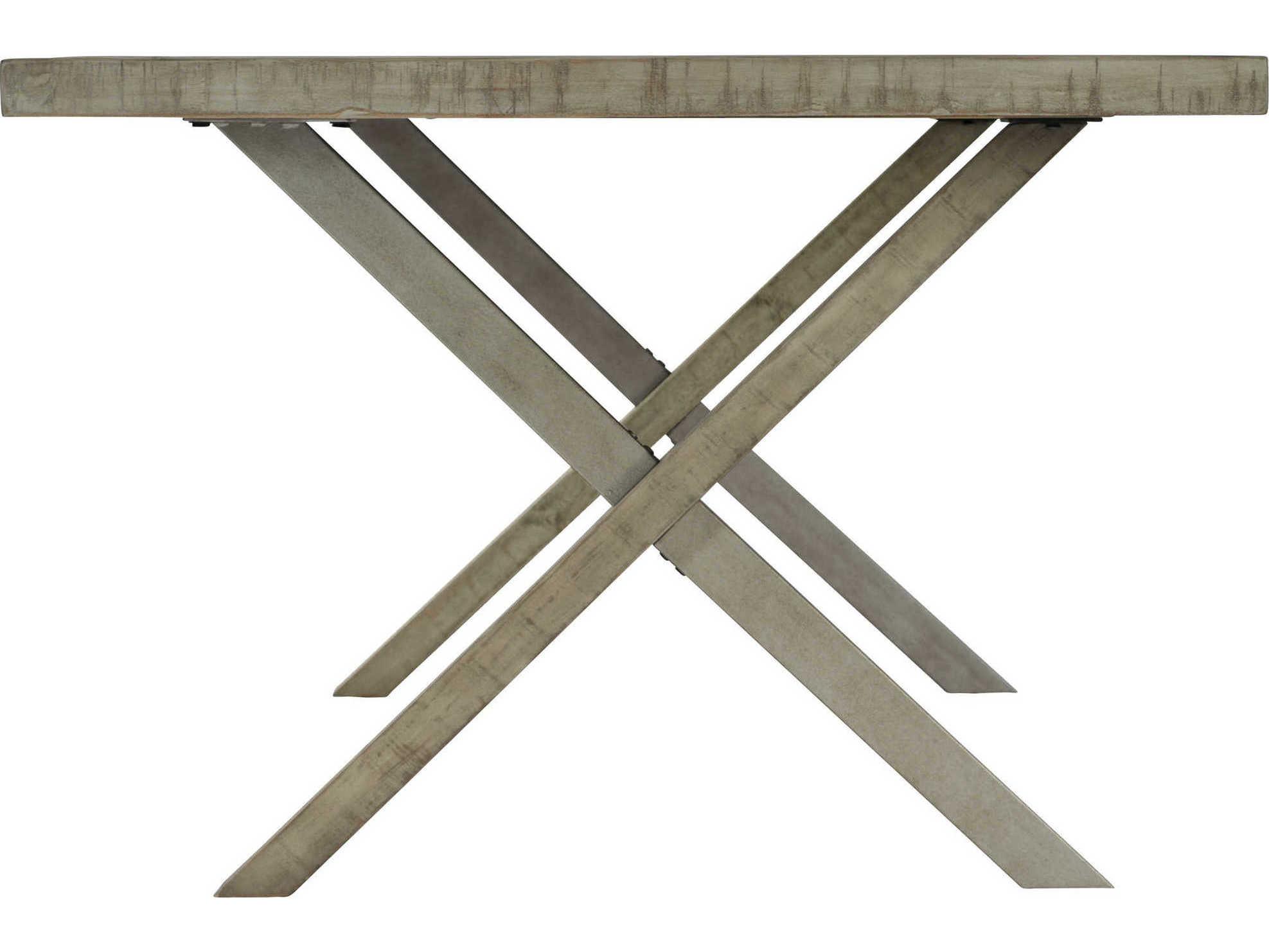 Bernhardt Highland Park Milo Rectangular Wood Morel Glazed Silver Dining Table