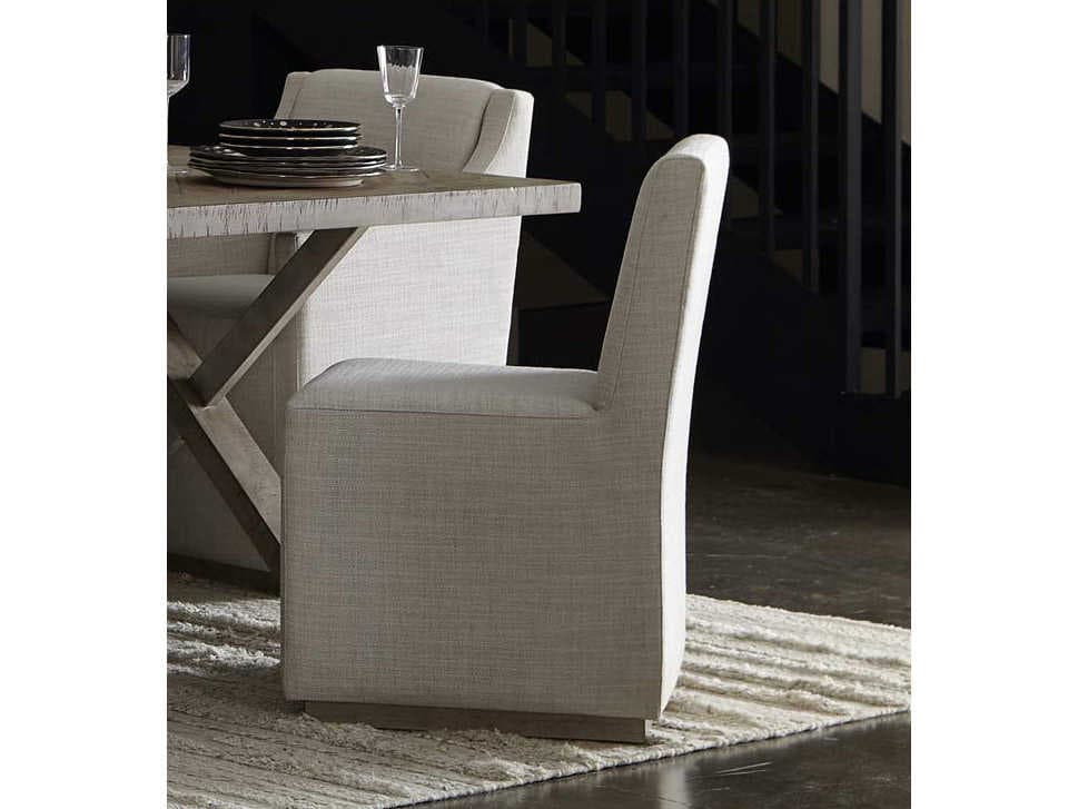 Bernhardt Highland Park Casey Rubberwood Gray Upholstered Side Dining Chair