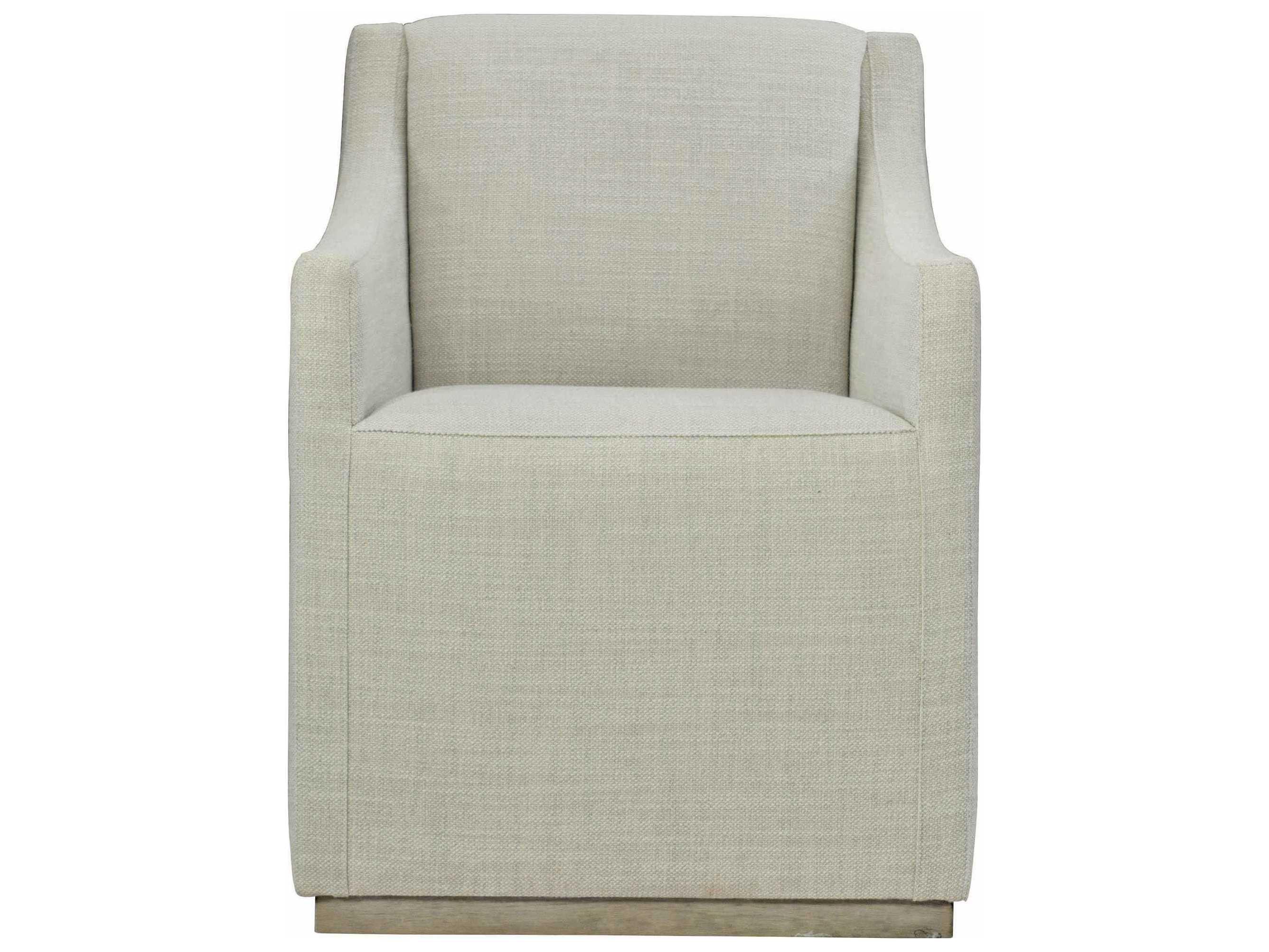 Bernhardt Highland Park Casey Rubberwood Gray Upholstered Arm Dining Chair