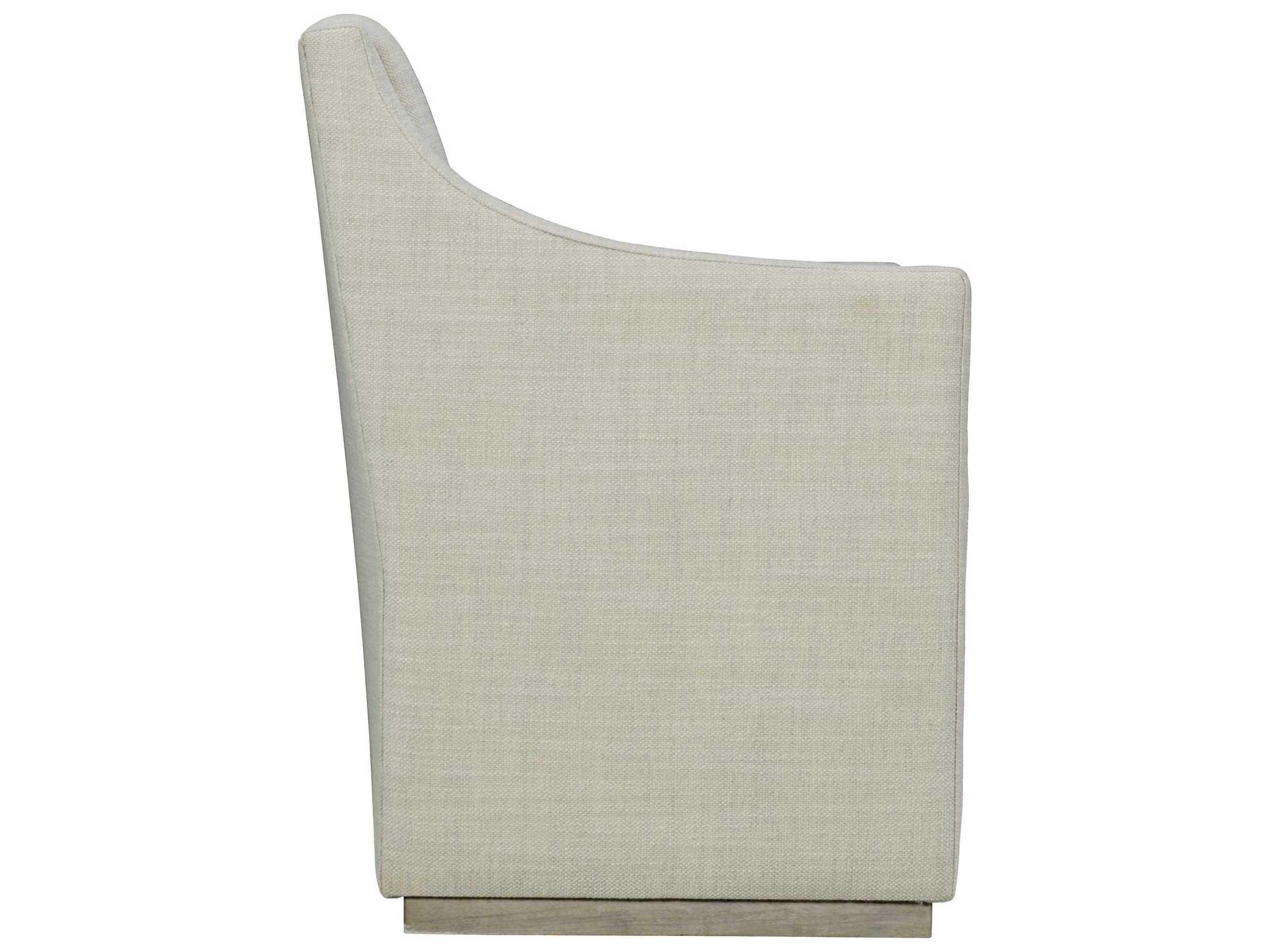 Bernhardt Highland Park Casey Rubberwood Gray Upholstered Arm Dining Chair