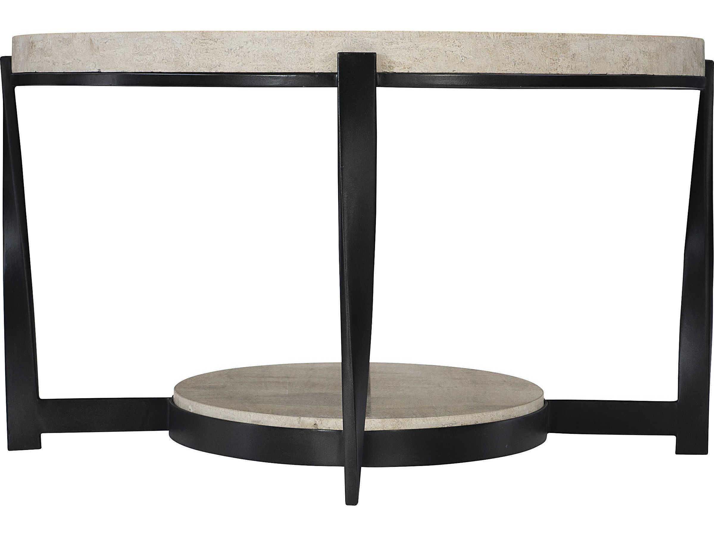 Bernhardt Berkshire Oval Stone Aged Pewter Cocktail Table