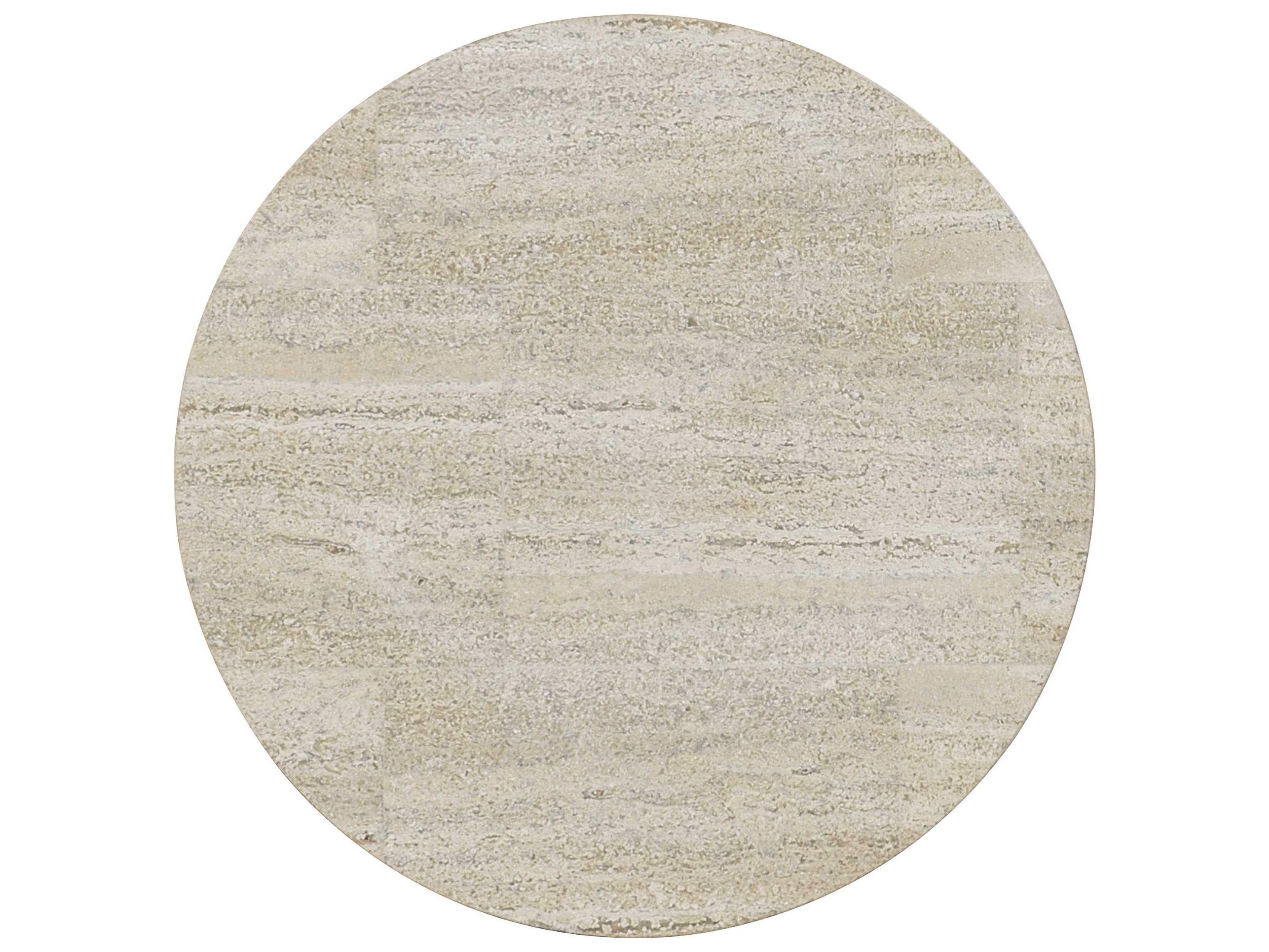 Bernhardt Berkshire Round Stone Aged Pewter Accent Table