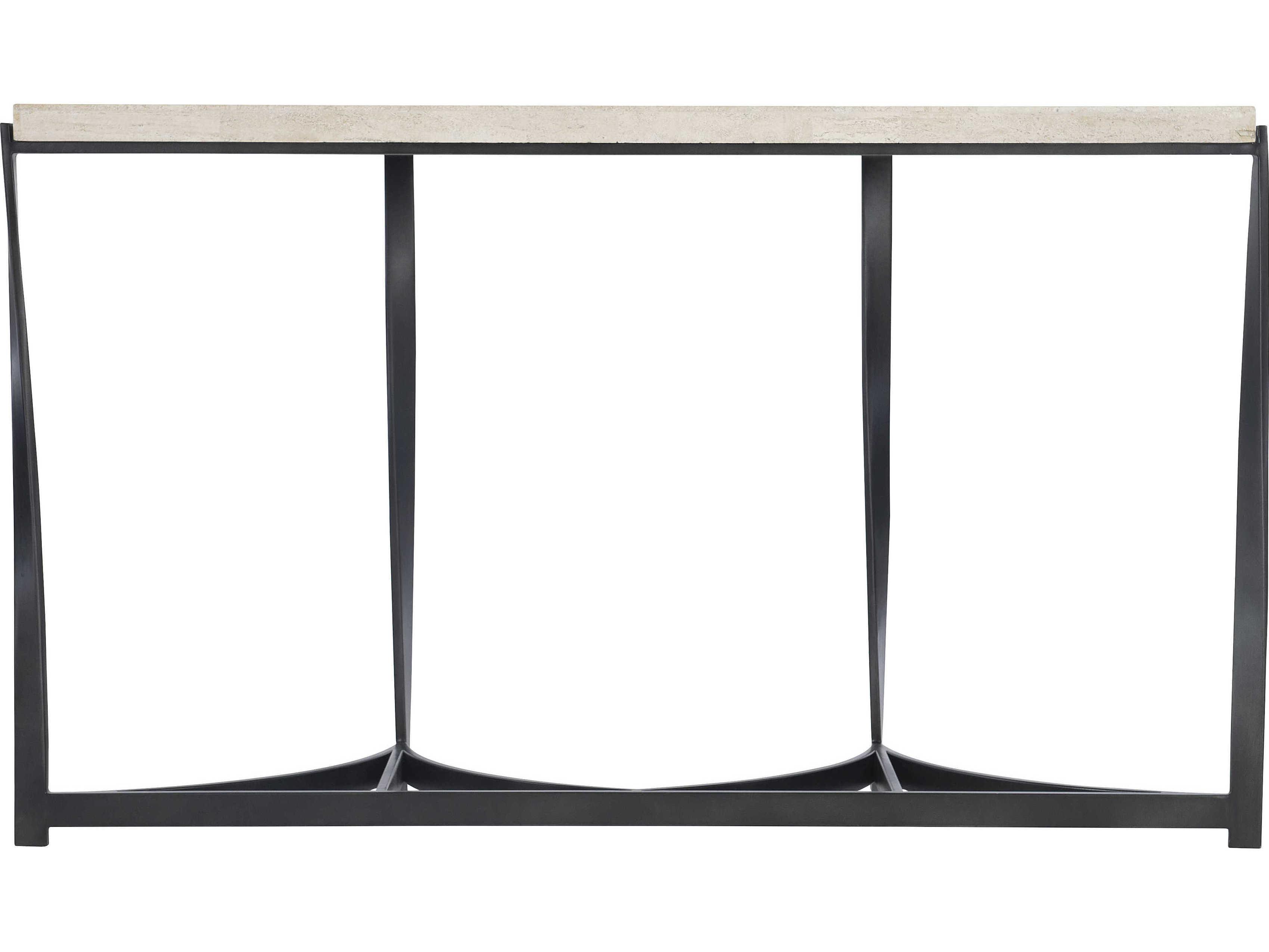 Bernhardt Berkshire Demilune Stone Aged Pewter Console Table