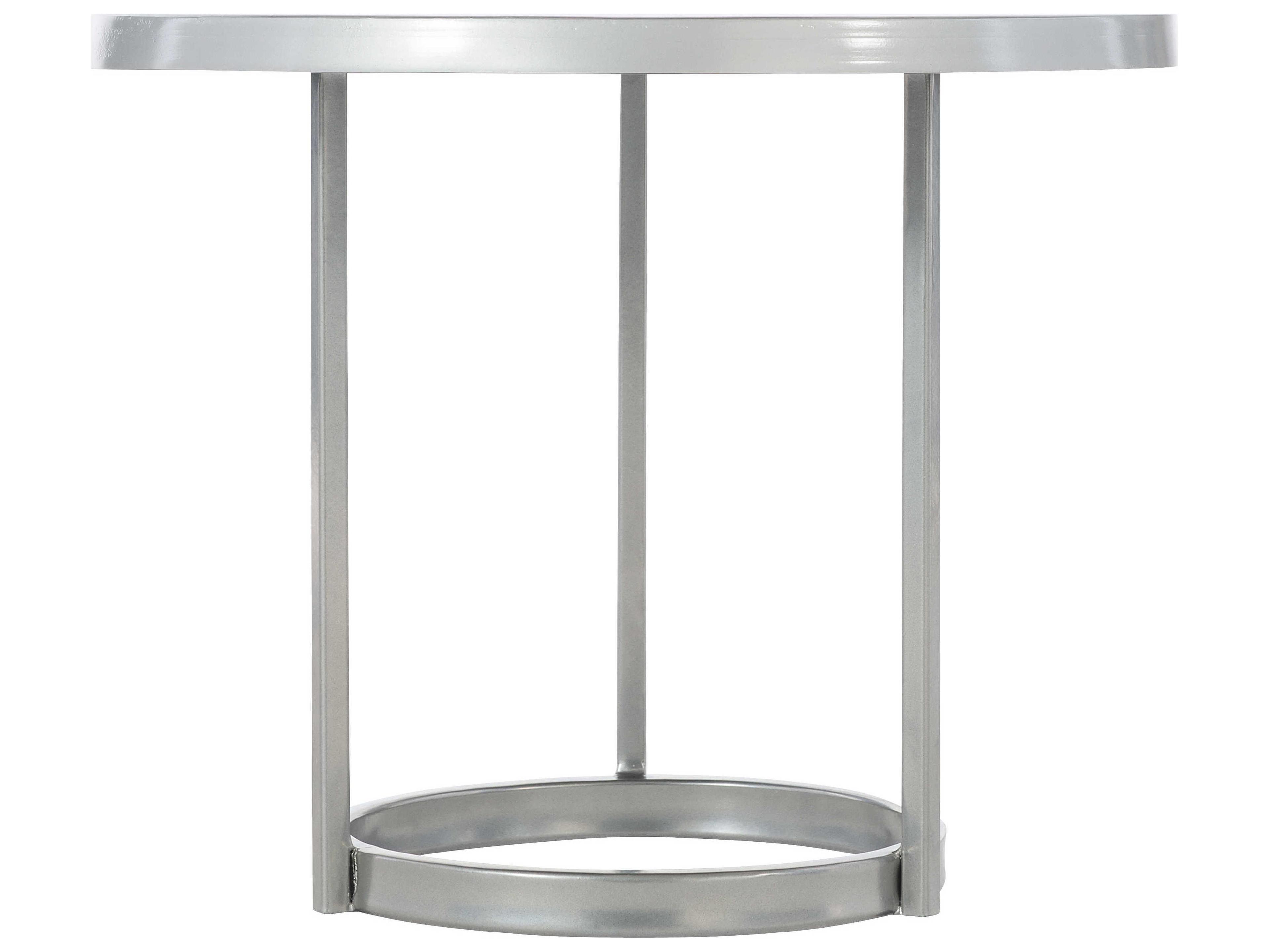 Bernhardt Bonfield Round Nickel Black Cocktail Table