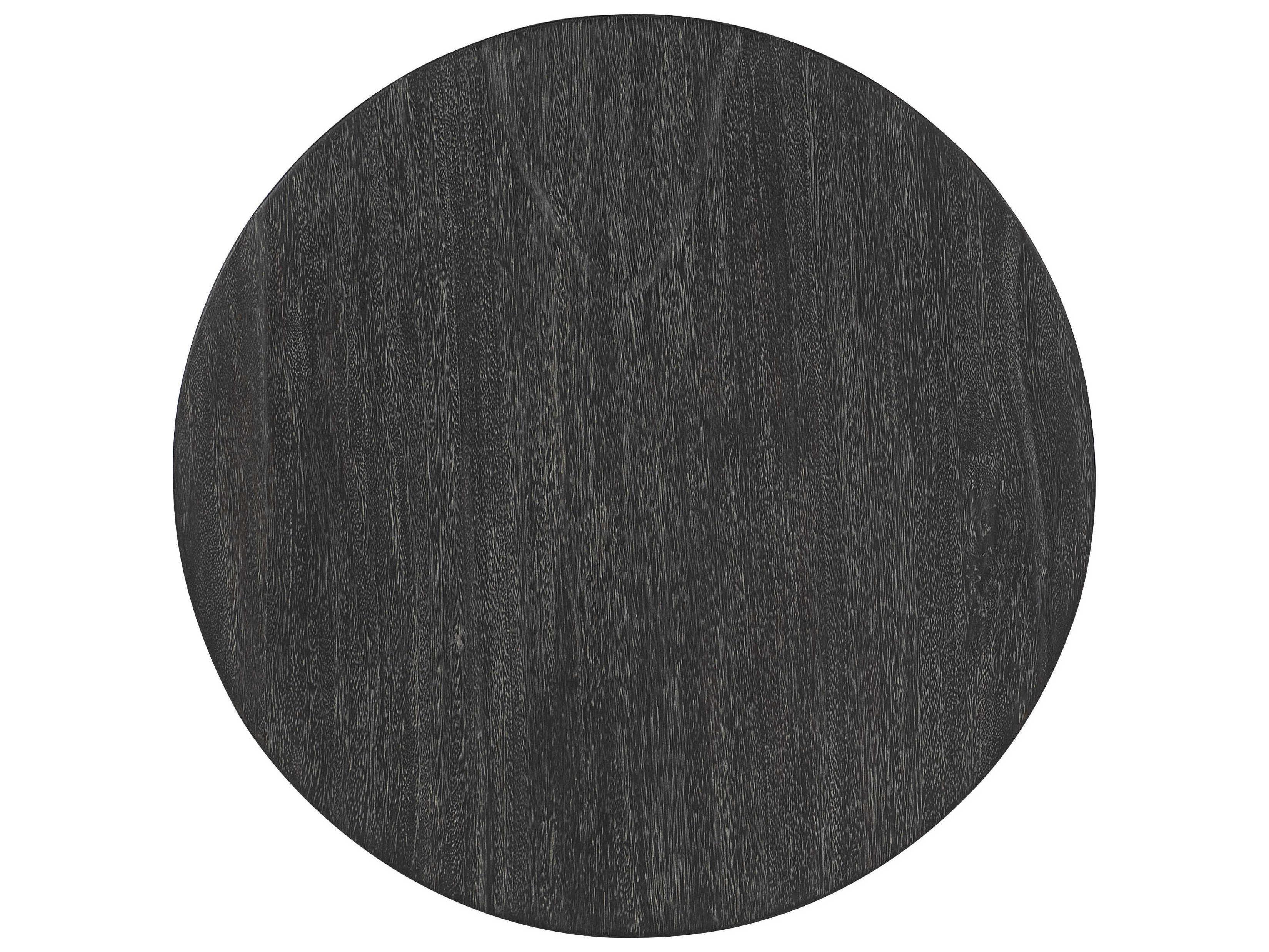 Bernhardt Berkely Round Wood Carbonized End Table