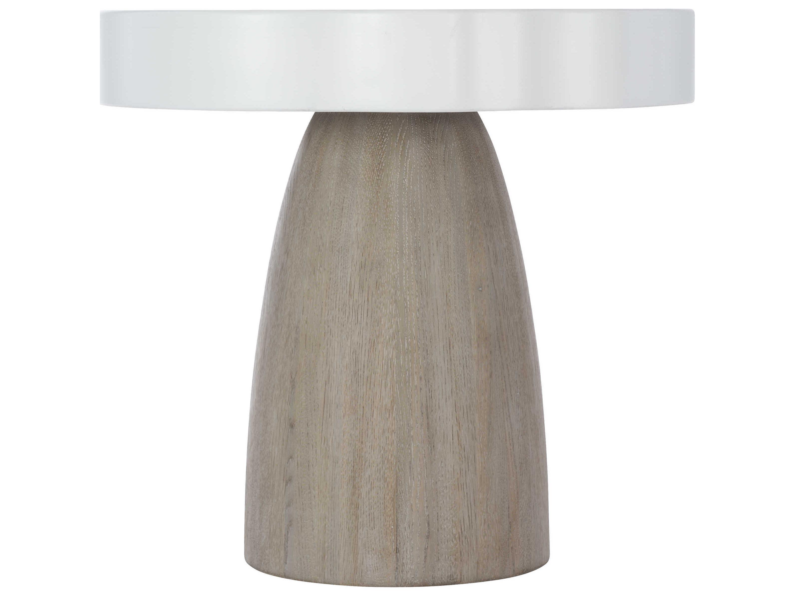 Bernhardt Laramie Round Resin White Oak End Table