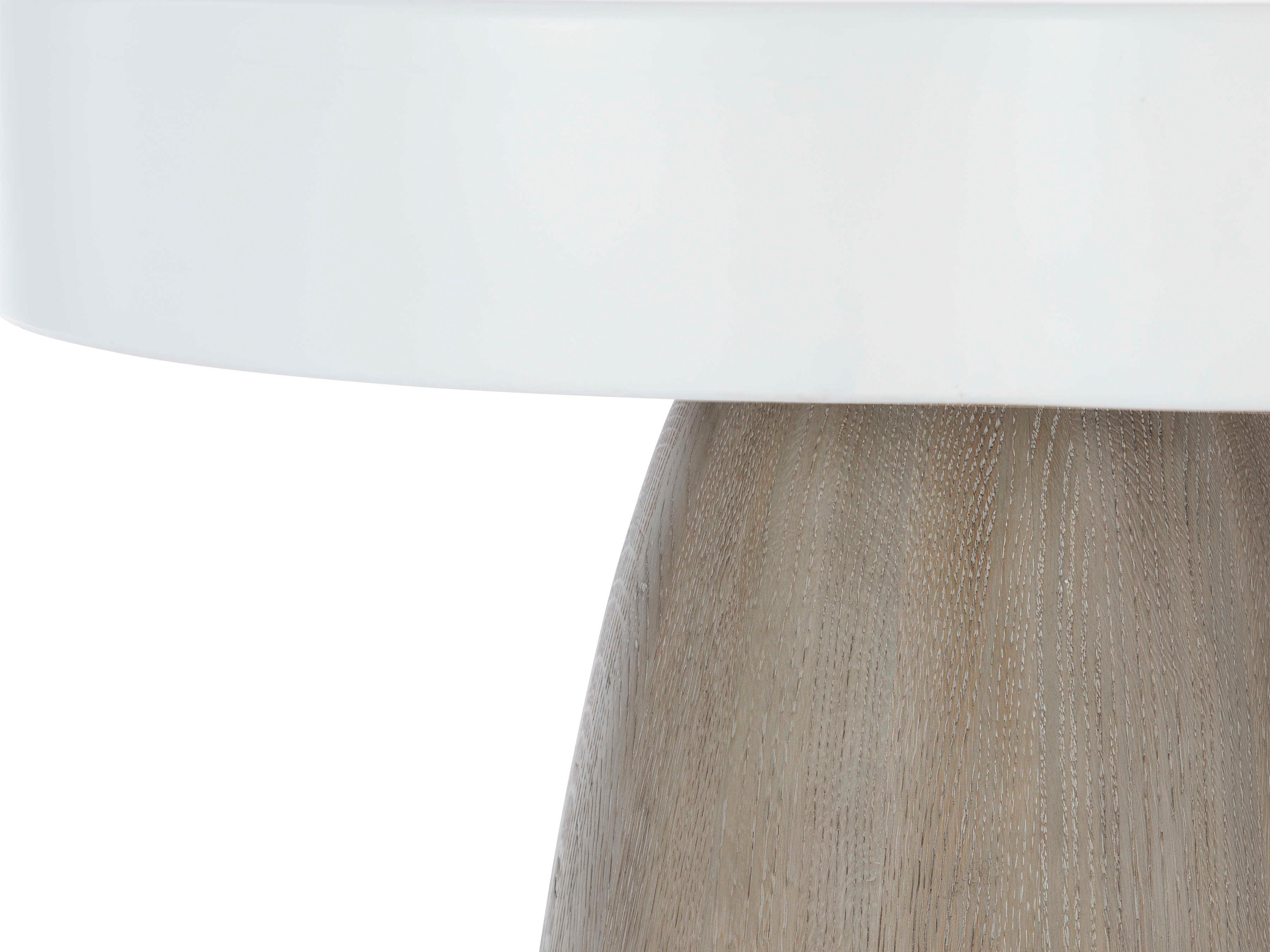 Bernhardt Laramie Round Resin White Oak End Table