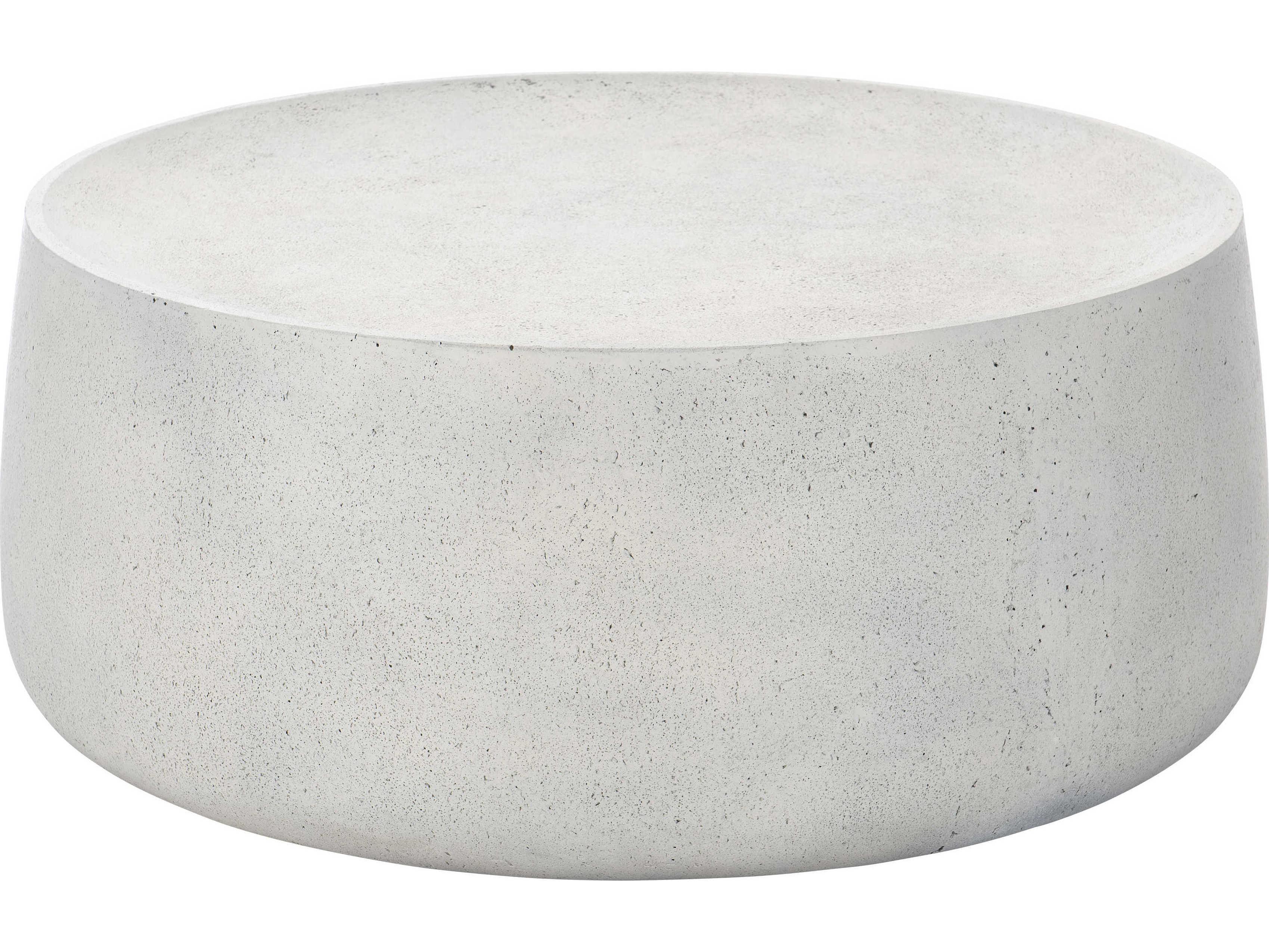 Bernhardt Living Sayle Round Concrete Grey Cocktail Table
