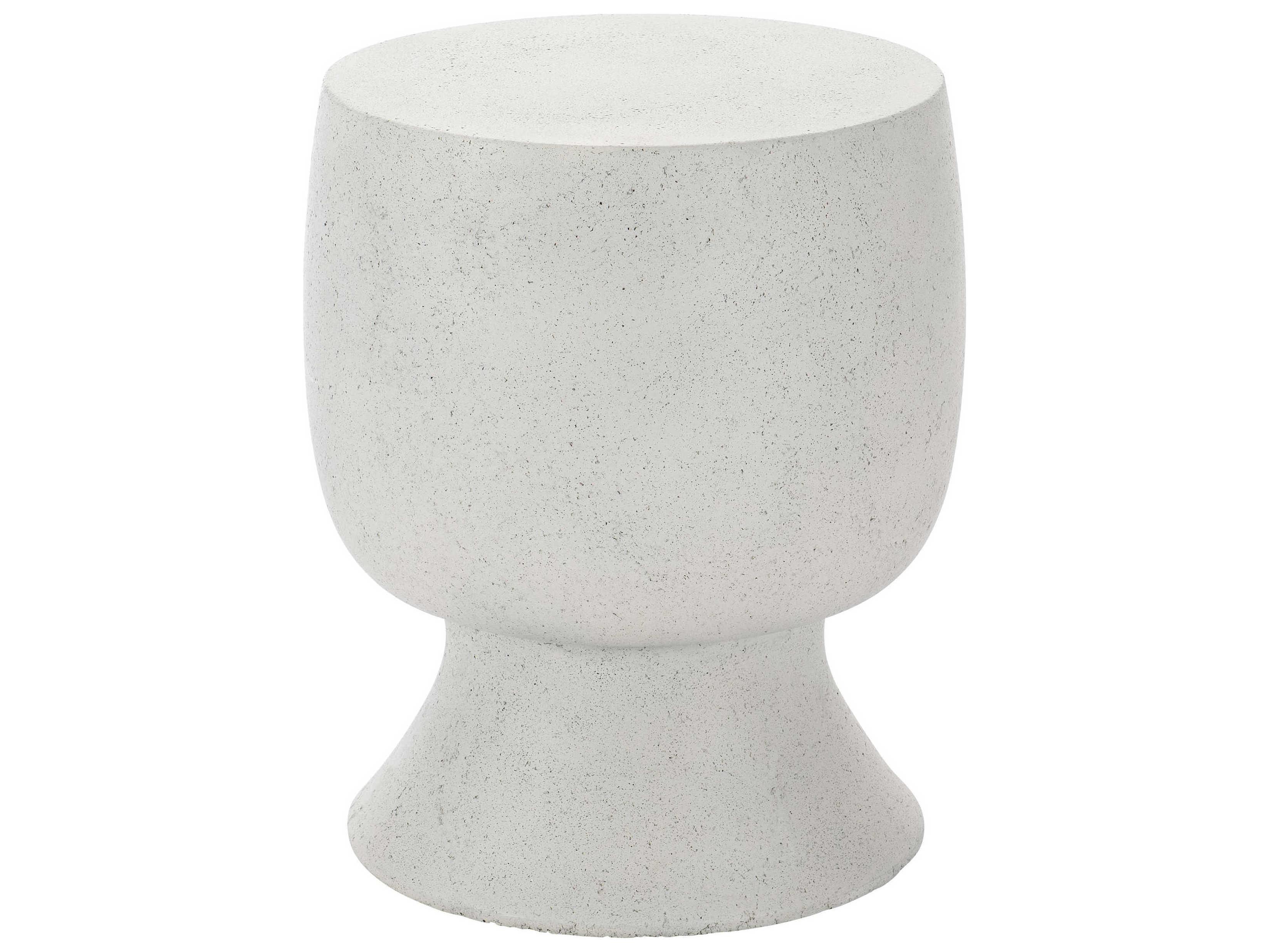 Bernhardt Living Sayle Round Concrete Grey End Table