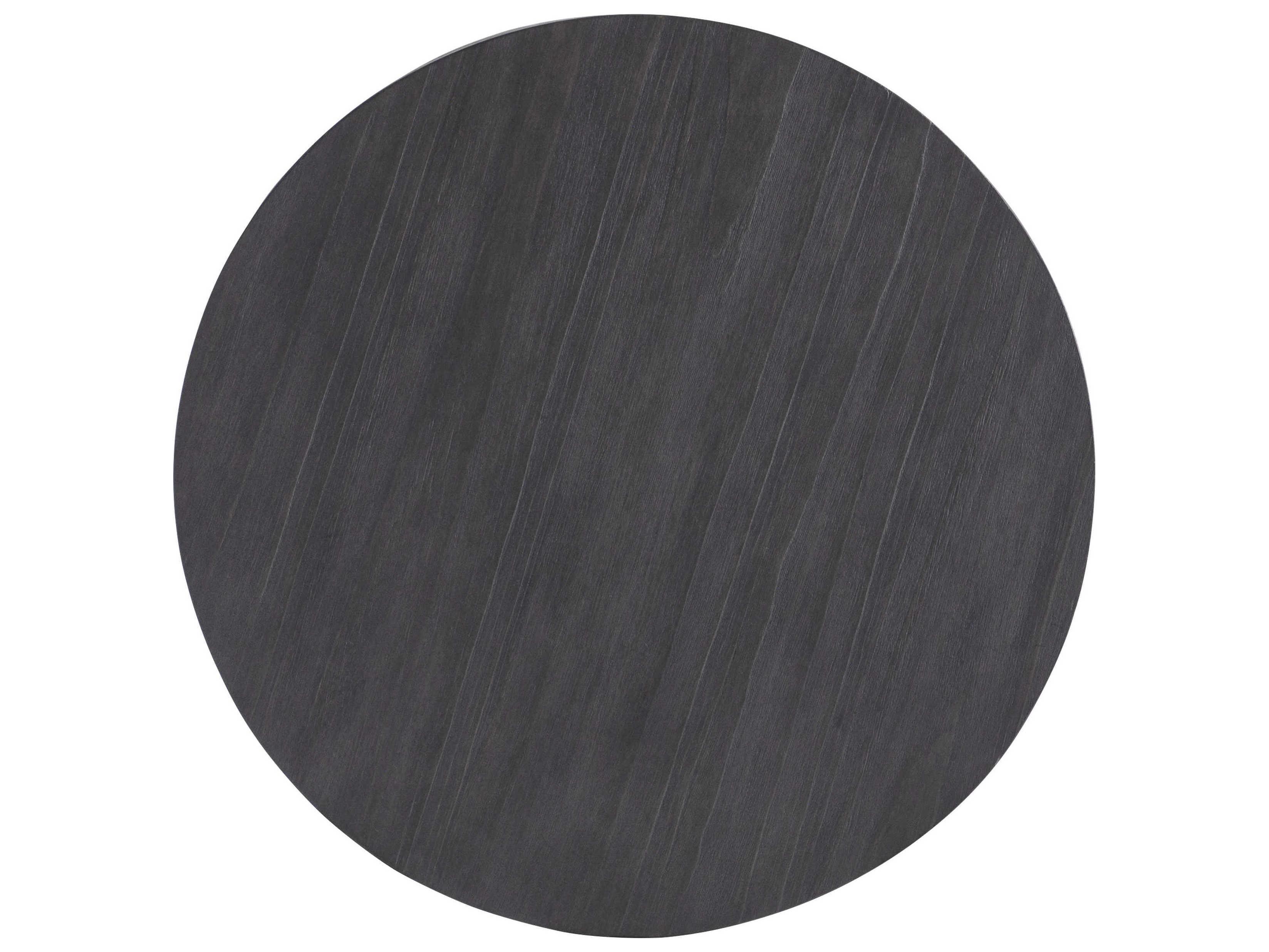 Bernhardt Katana Round Wood Blackened Pine End Table