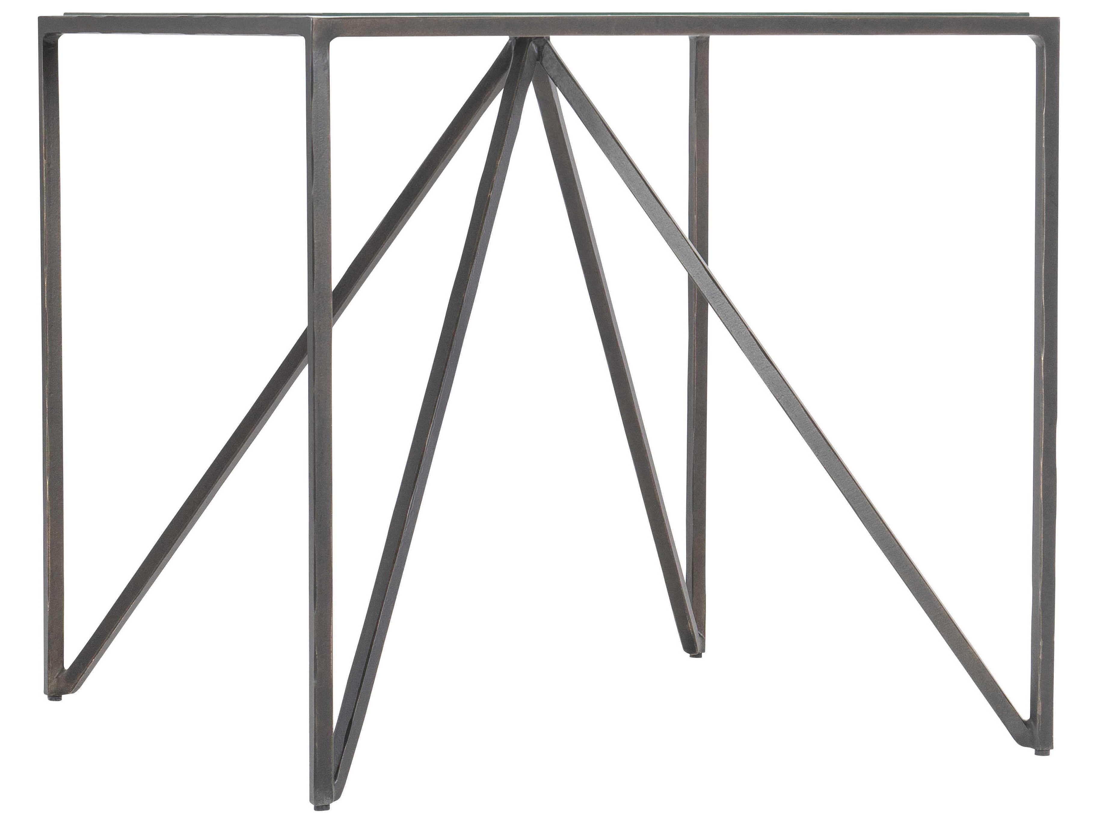 Bernhardt Living Fulton Square Glass New Aged Bronze End Table