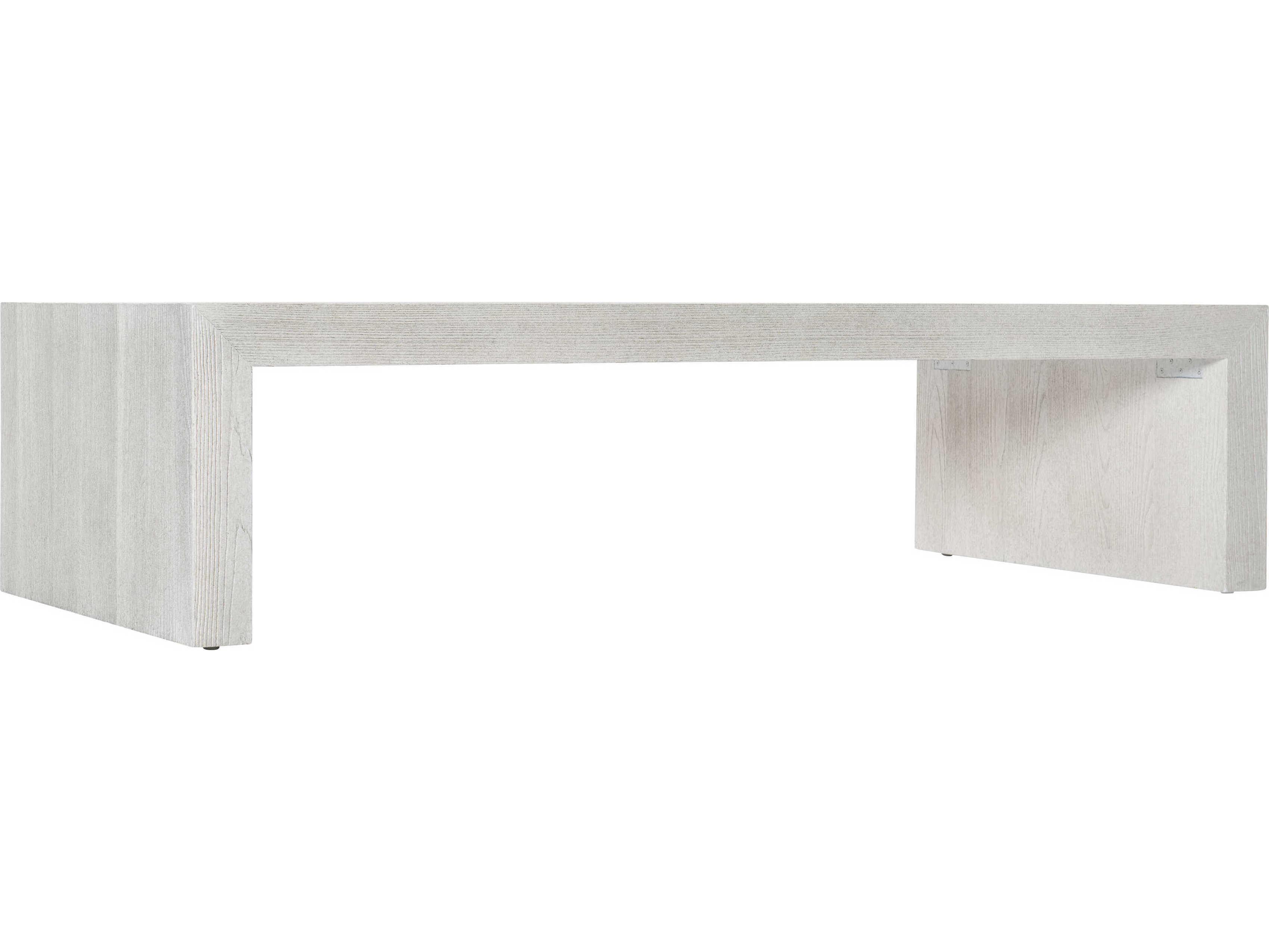 Bernhardt Living Summerton Rectangular Wood Sandblasted White Cocktail Table