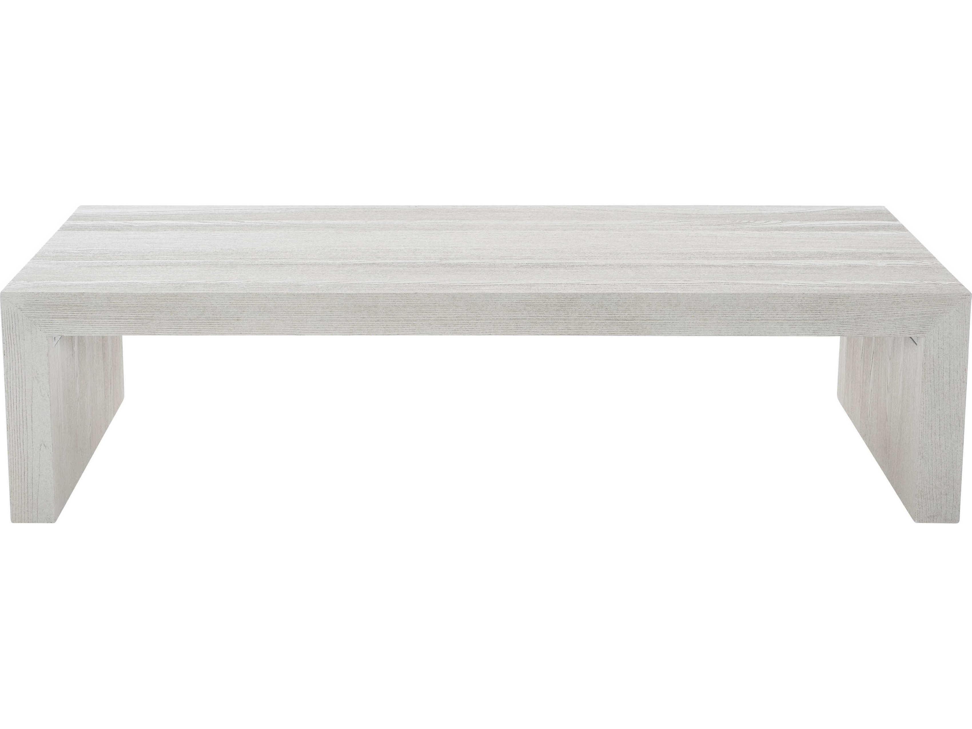 Bernhardt Living Summerton Rectangular Wood Sandblasted White Cocktail Table