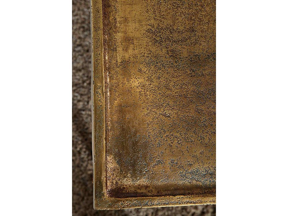 Bernhardt Benson Square Metal Vintage Brass End Table