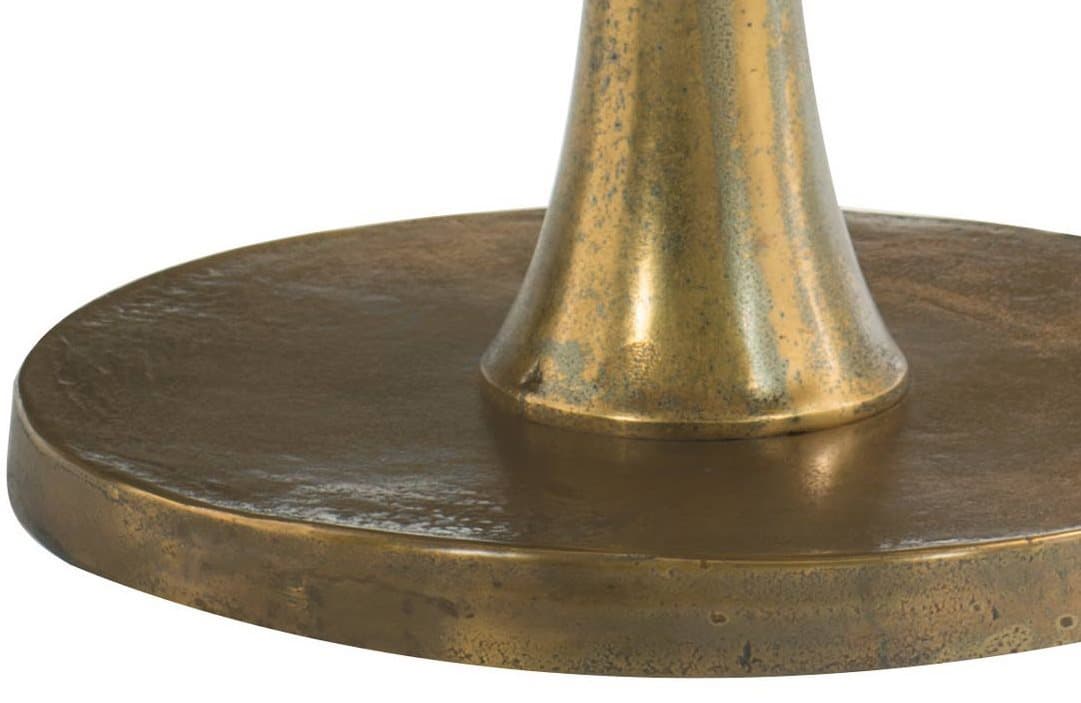 Bernhardt Benson Round Metal Vintage Brass Chairside Table