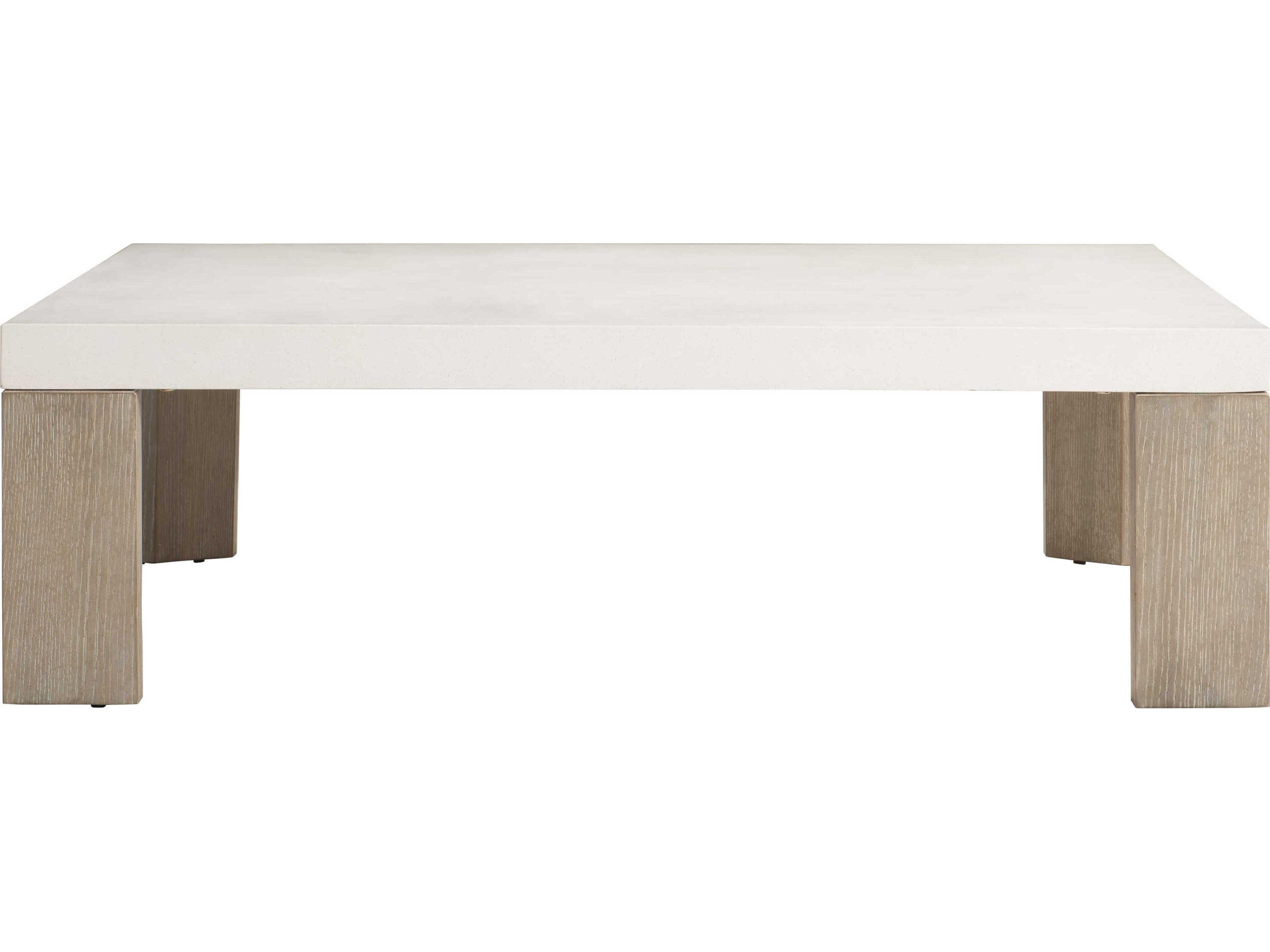 Bernhardt Lorenzo Square Concrete Vintage Cream Cocktail Table